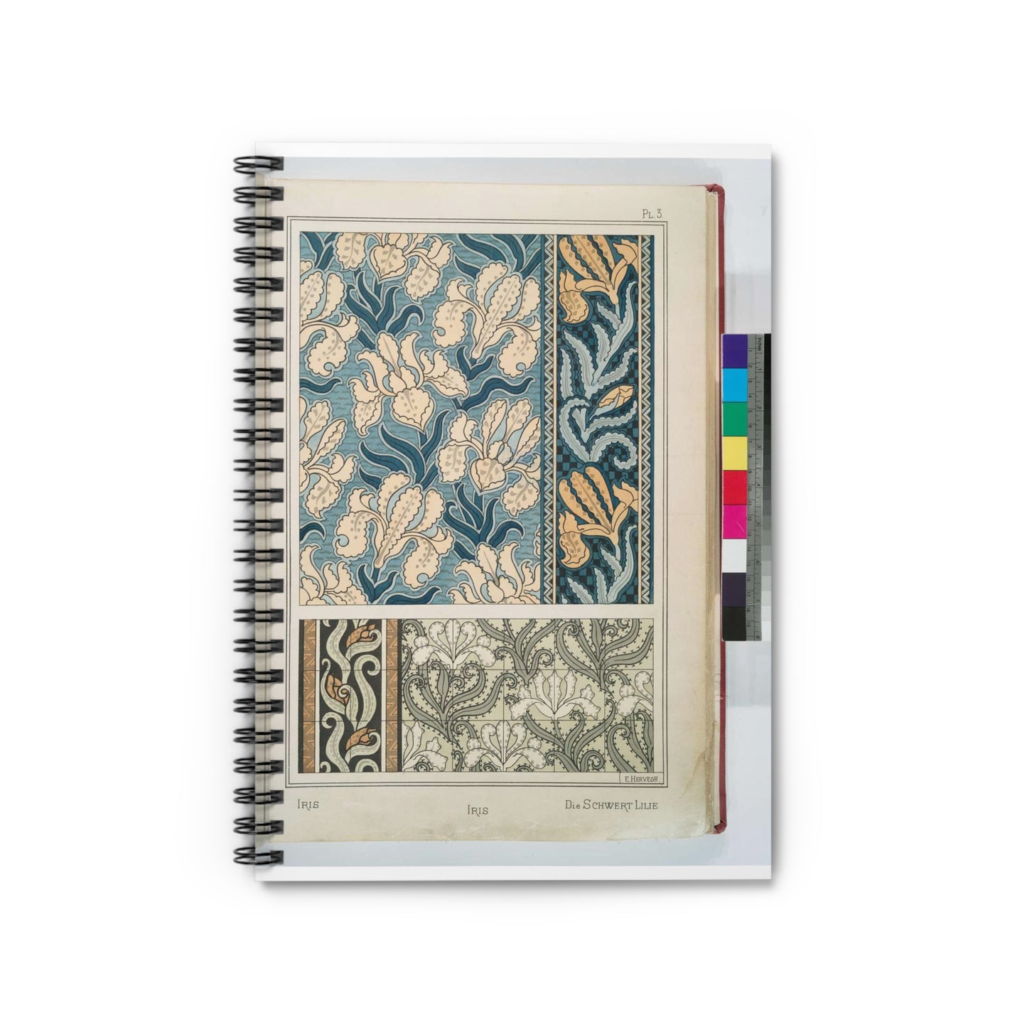 Iris, E. Hervegh. Eugene Grasset, compiler Spiral Bound Ruled Notebook with Printed Cover