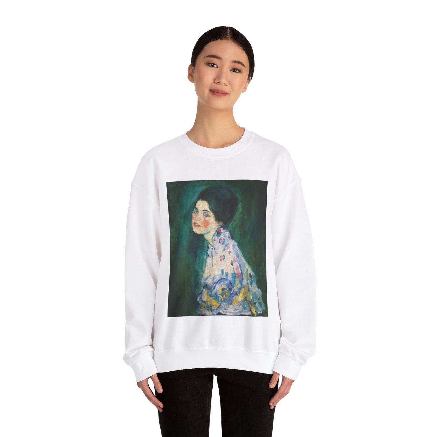 Gustav-Klimt, Portrait of a Lady, 1917, Galleria d'Arte Moderna Ricci Oddi White Heavy Blend Adult Crew Neck SweatShirt