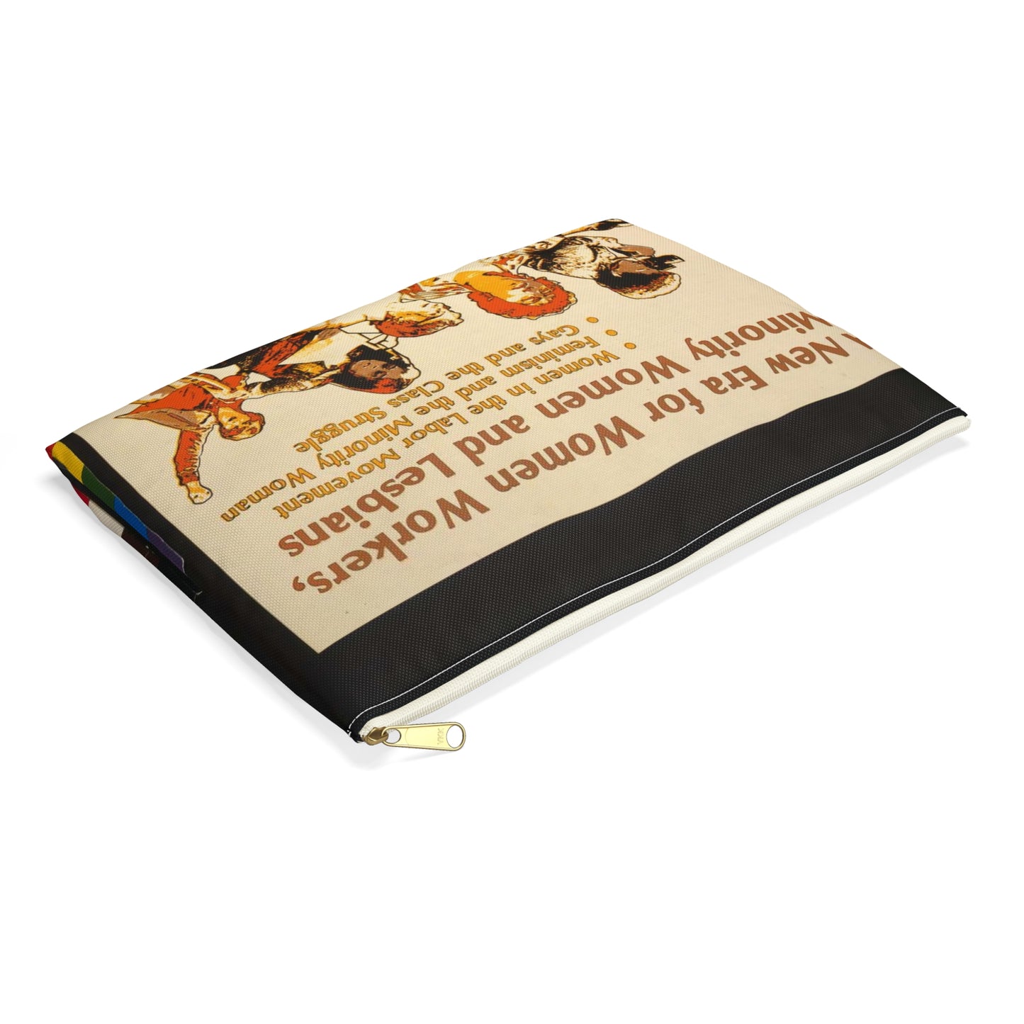 A new era for women workers, minority women and lesbians Large Organizer Pouch with Black Zipper