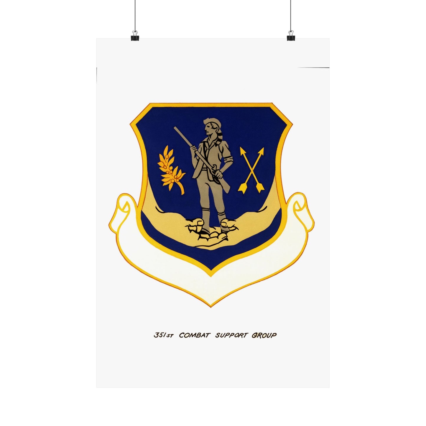 Official emblem for the 351st Combat Support Group High Quality Matte Wall Art Poster for Home, Office, Classroom