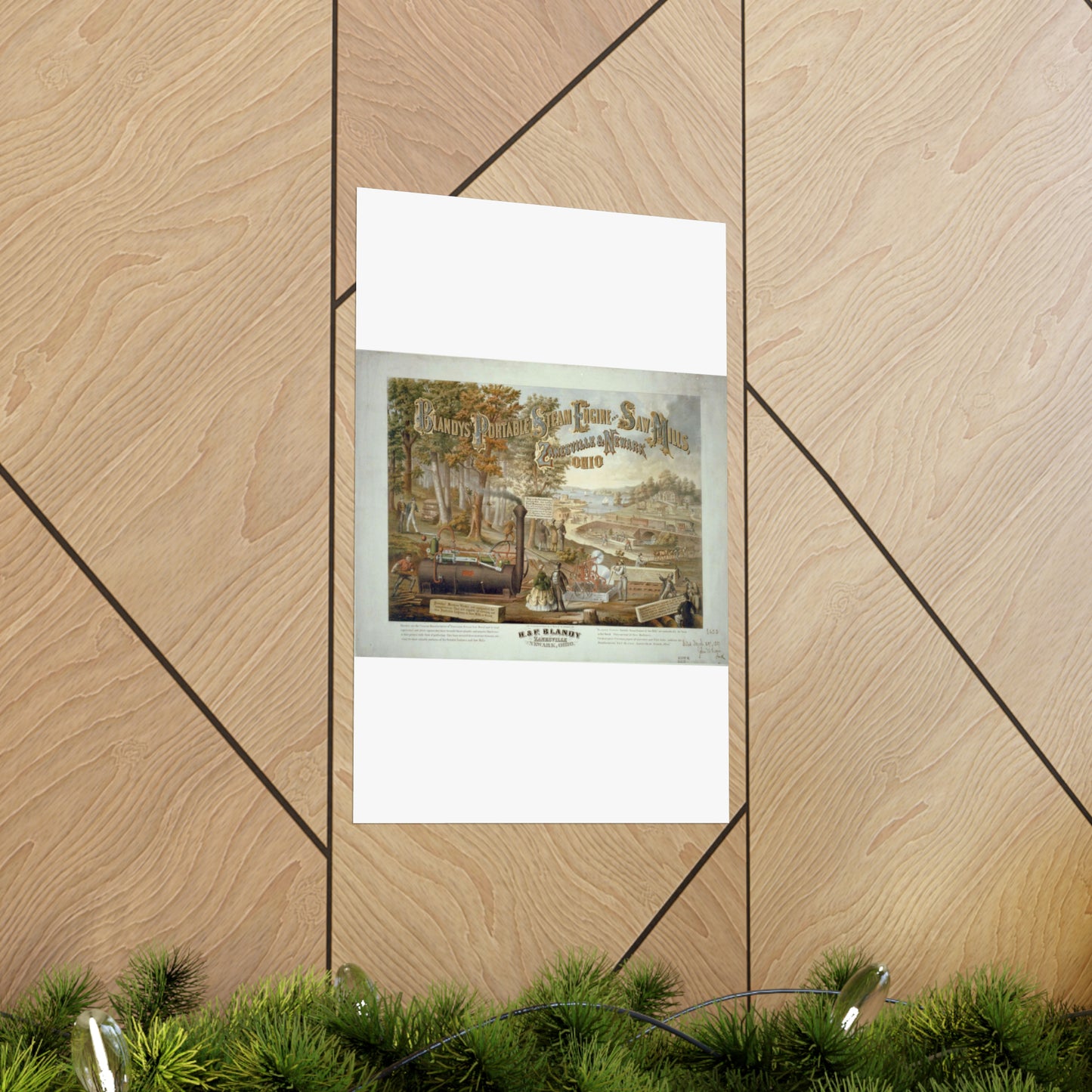 Blandy's portable steam engine and saw mills, Zanesville & Newark Ohio High Quality Matte Wall Art Poster for Home, Office, Classroom