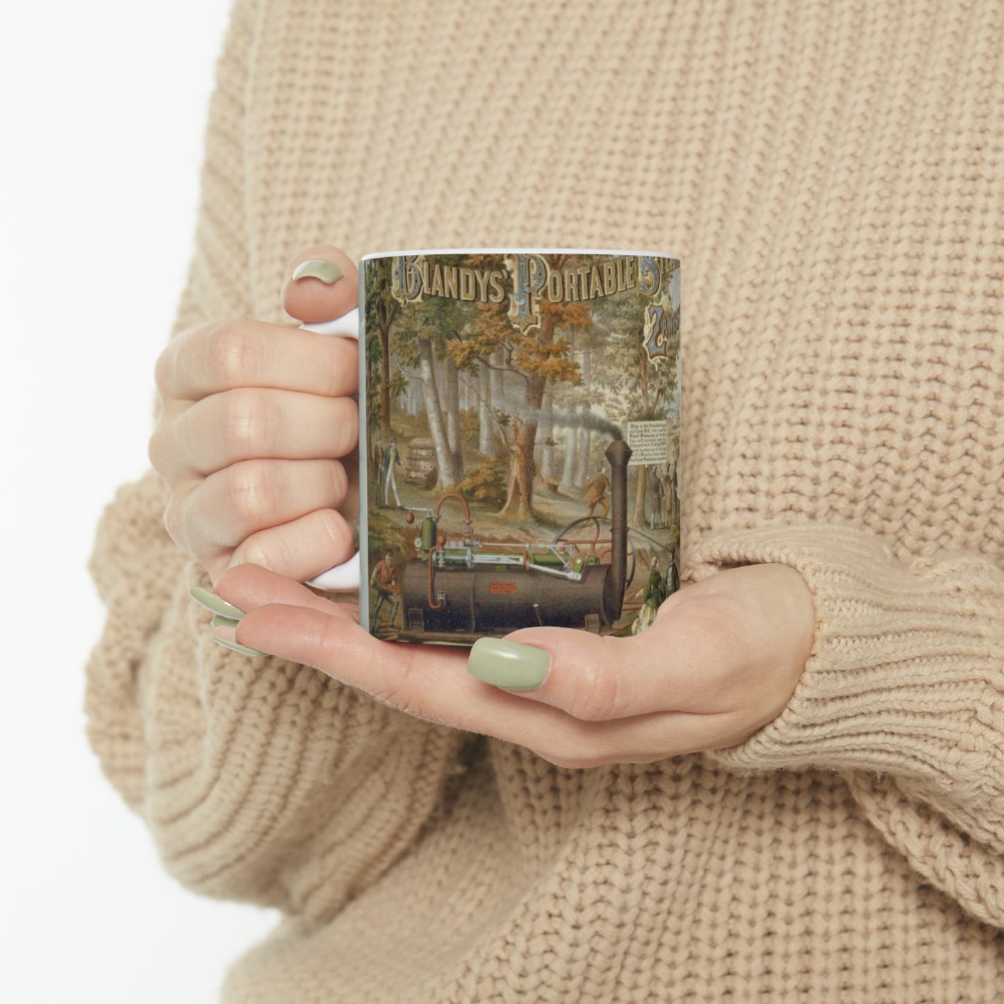 Blandy's portable steam engine and saw mills, Zanesville & Newark Ohio Beautiful Novelty Ceramic Coffee Mug 11oz