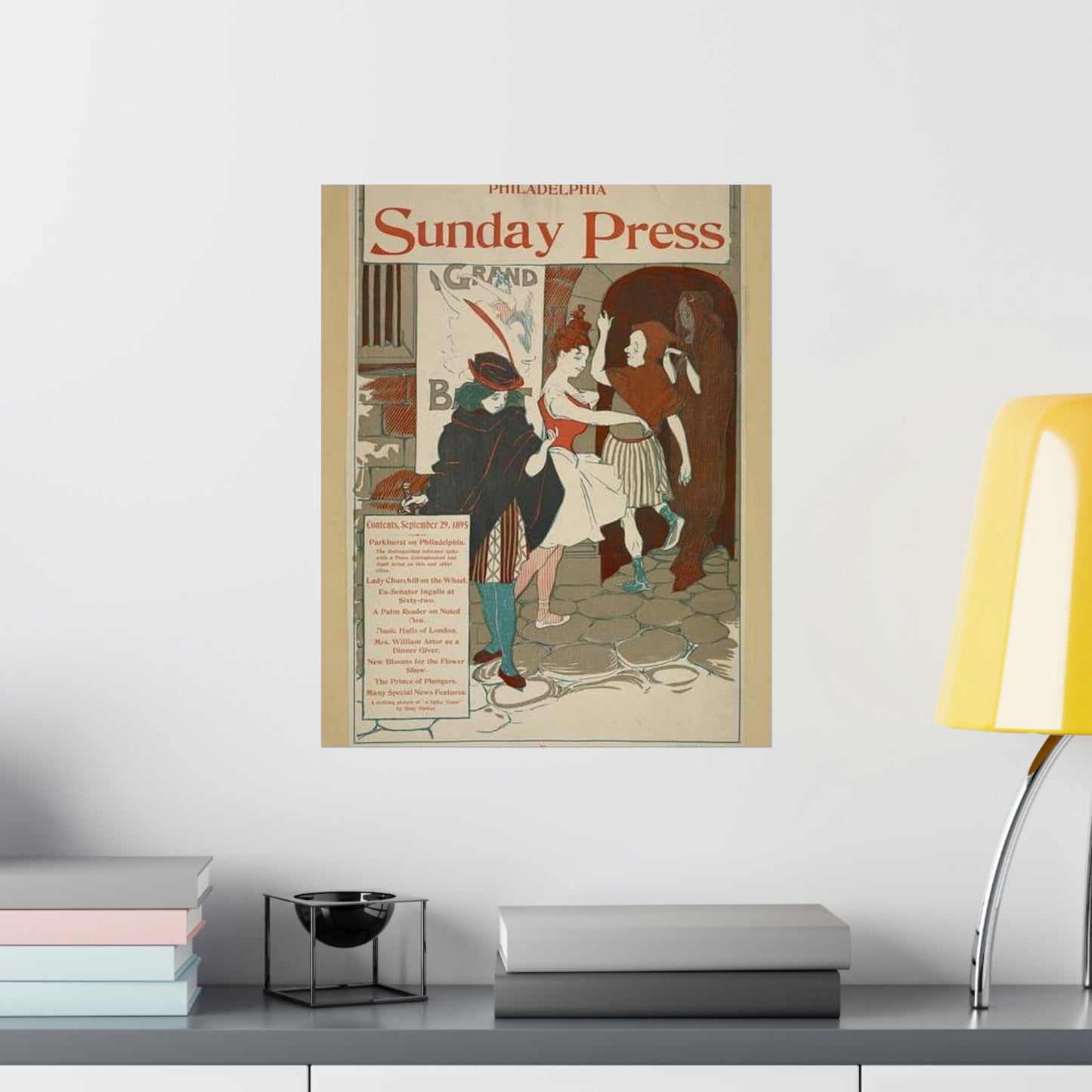 Philadelphia Sunday press. September 29, 1895. High Quality Matte Wall Art Poster for Home, Office, Classroom