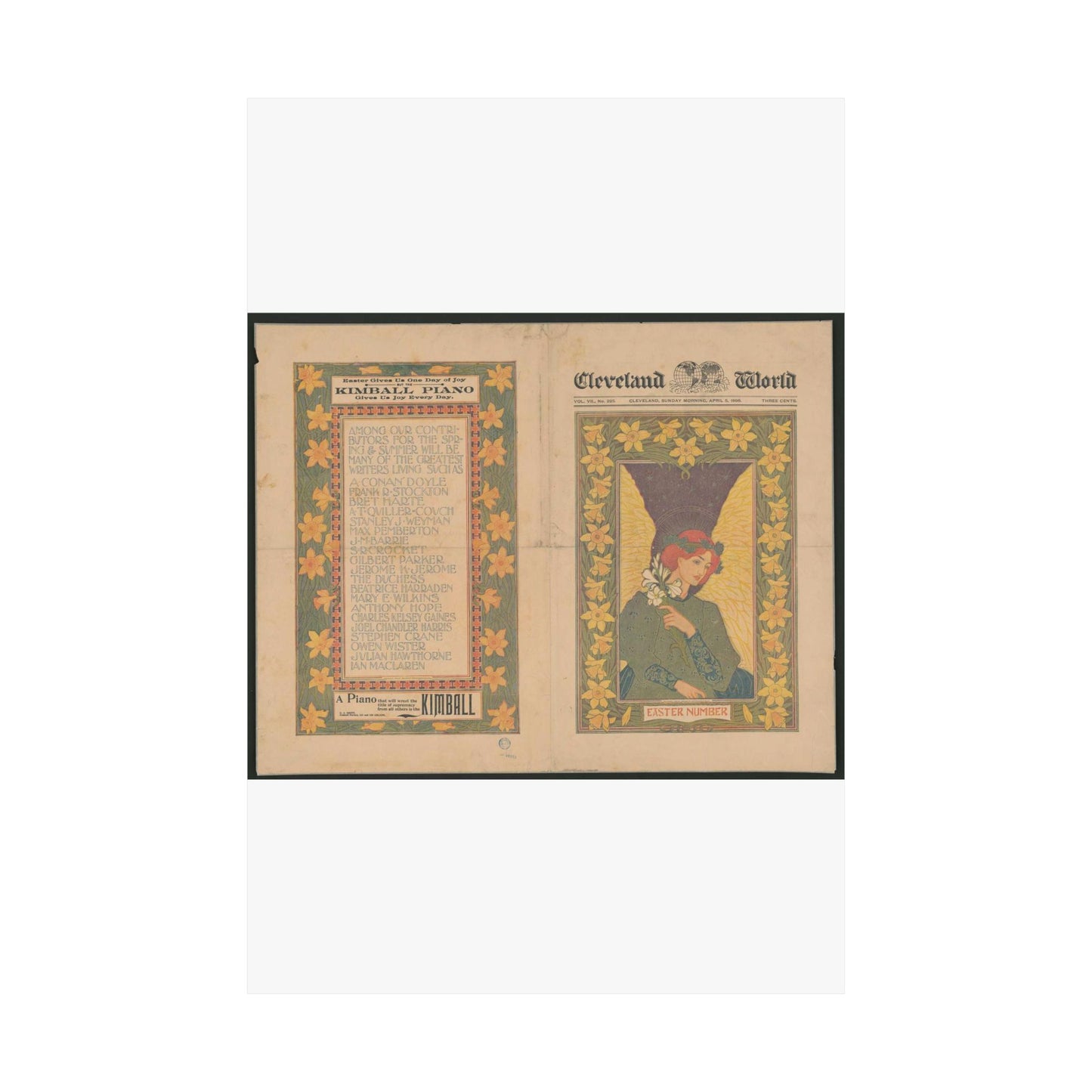 Louis Rhead - Cleveland World - Easter number LCCN2002715846 High Quality Matte Wall Art Poster for Home, Office, Classroom