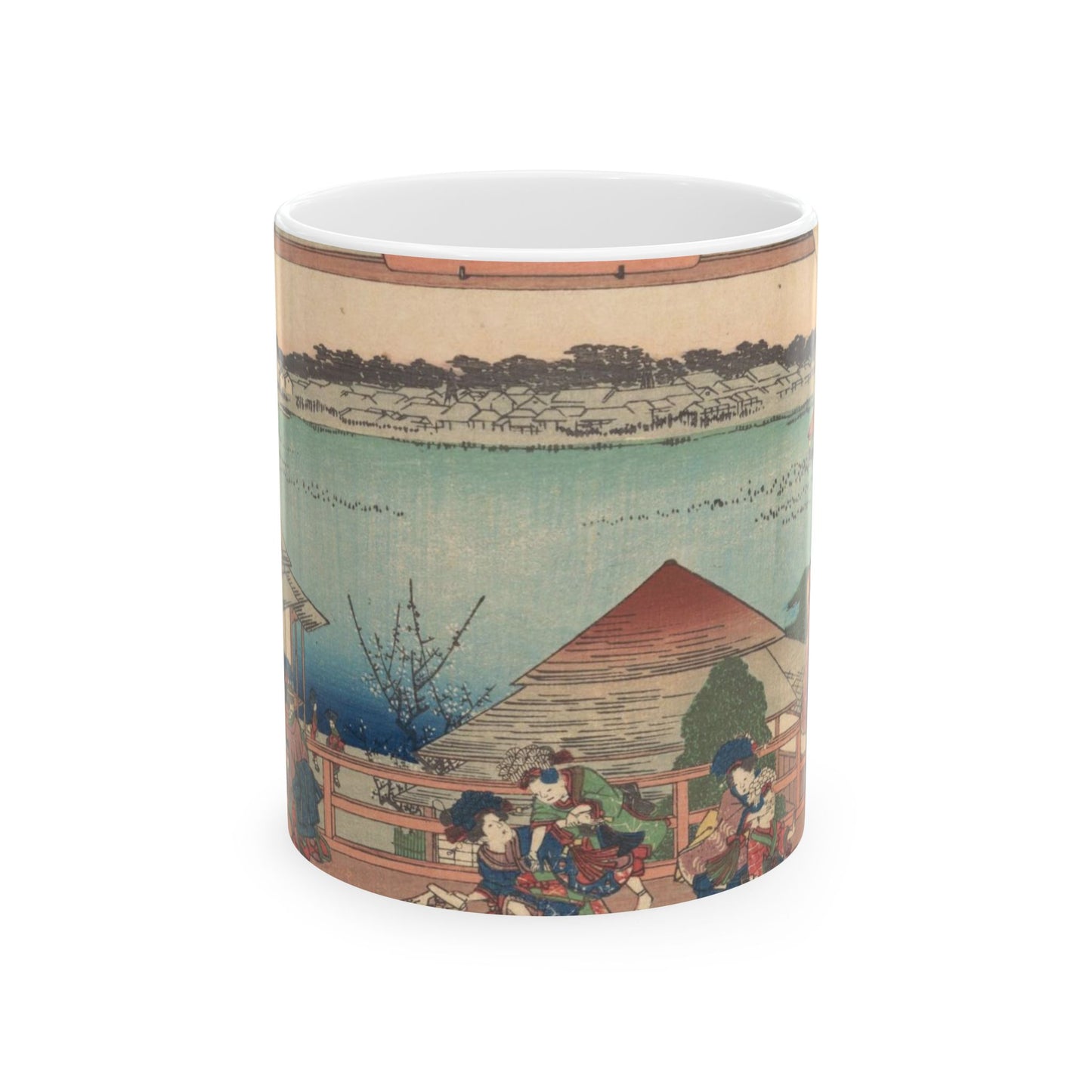 江戸高名会亭尽 池之端 蓬莱亭 青楼花見の休み - Public domain dedication. Metropolitan Museum of Art image. Beautiful Novelty Ceramic Coffee Mug 11oz