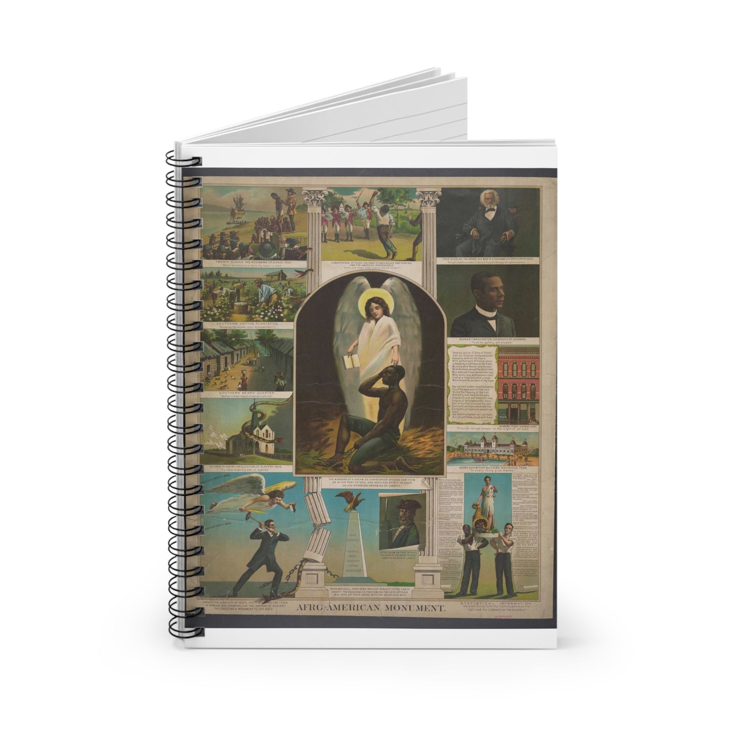 Afro-American Monument - Print, Library of Congress collection Spiral Bound Ruled Notebook with Printed Cover