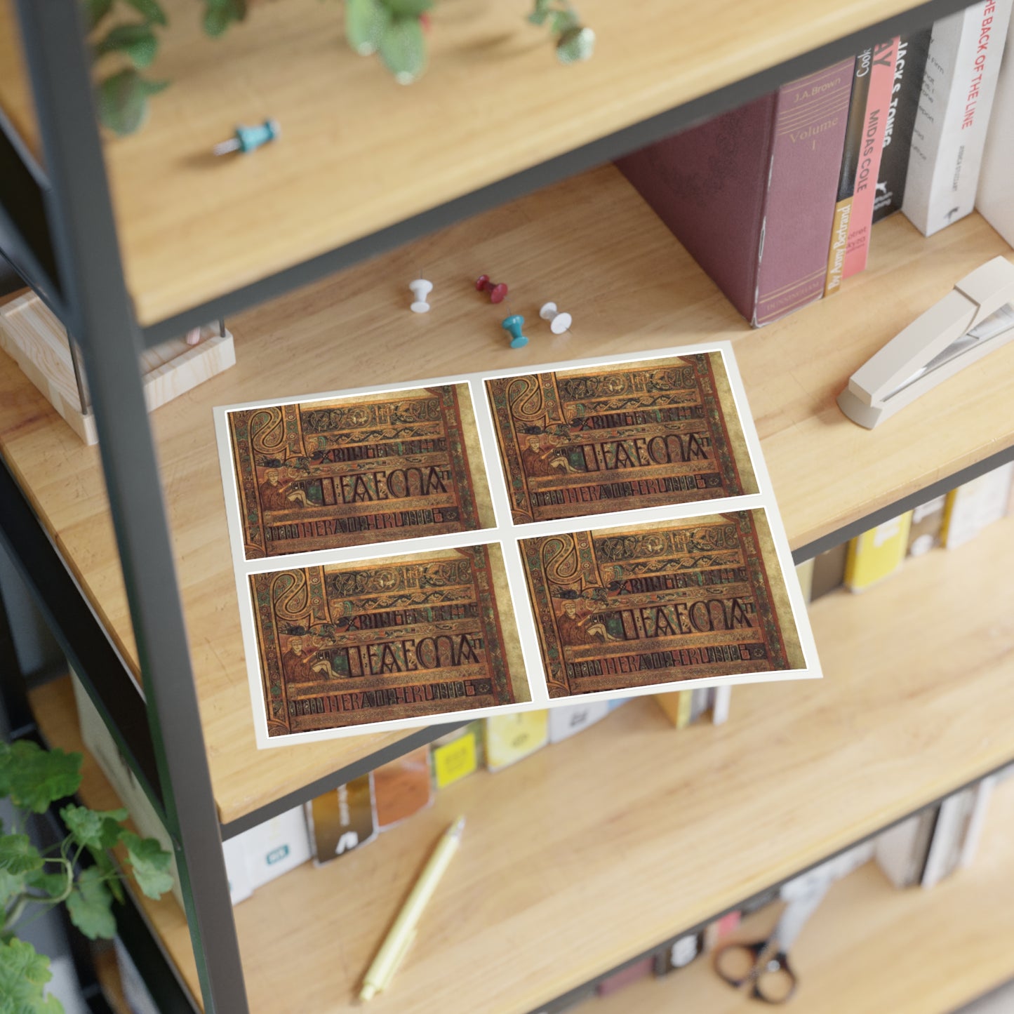 Book of Kells: KellsFol008rBrevCausMatt Laminated UV Protective Vinyl Stickers