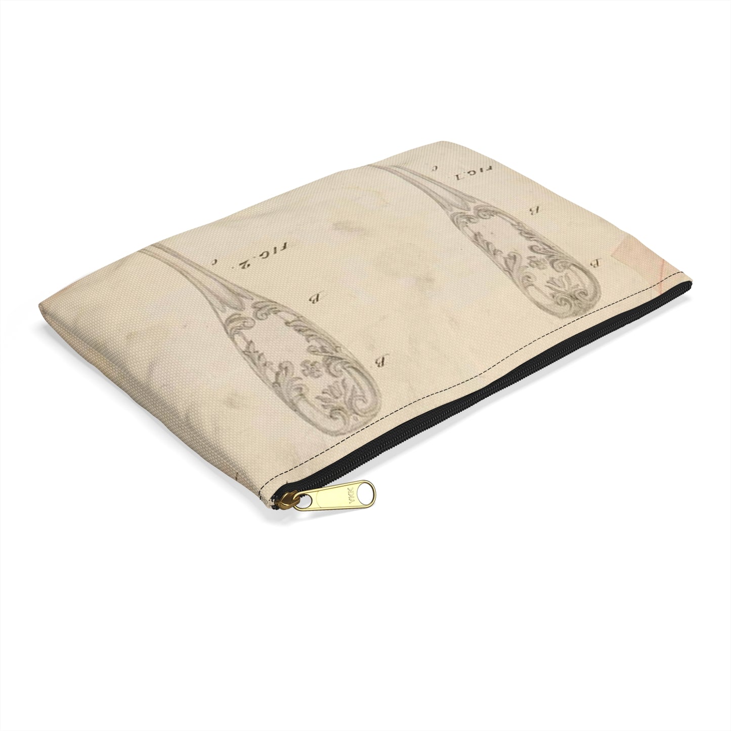 Patent drawing - Drawing of Design for Silver Forks Public domain image Large Organizer Pouch with Black Zipper