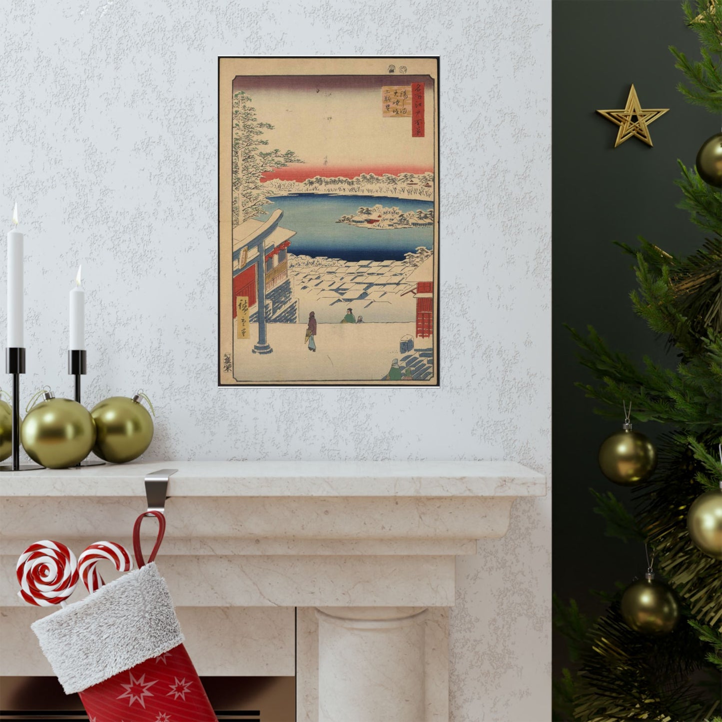 Gajō icchō, Ando Hiroshige - Public domain portrait drawing High Quality Matte Wall Art Poster for Home, Office, Classroom