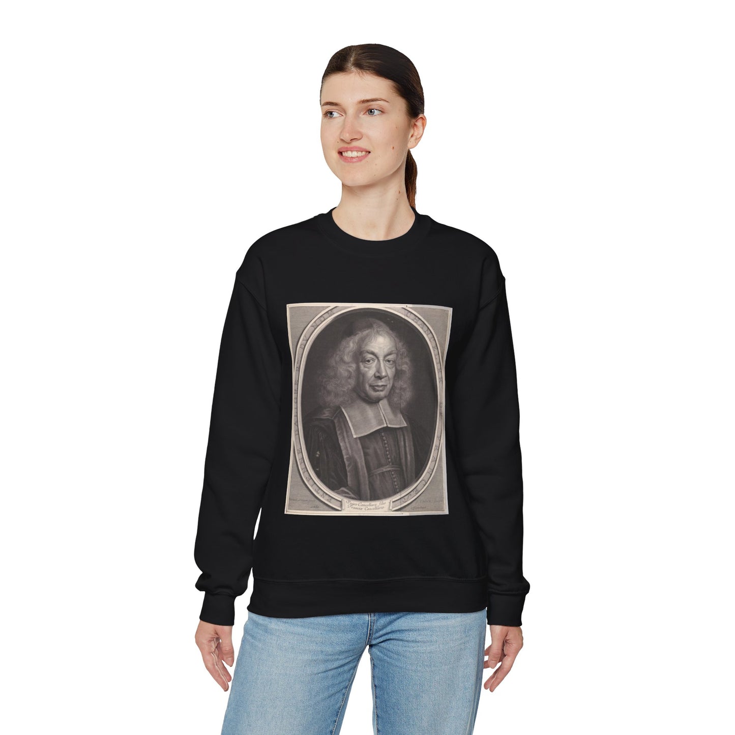 Robert Nanteuil - Gérard Edelinck - Etienne Dalligre, Chancelier de France Black Heavy Blend Adult Crew Neck SweatShirt
