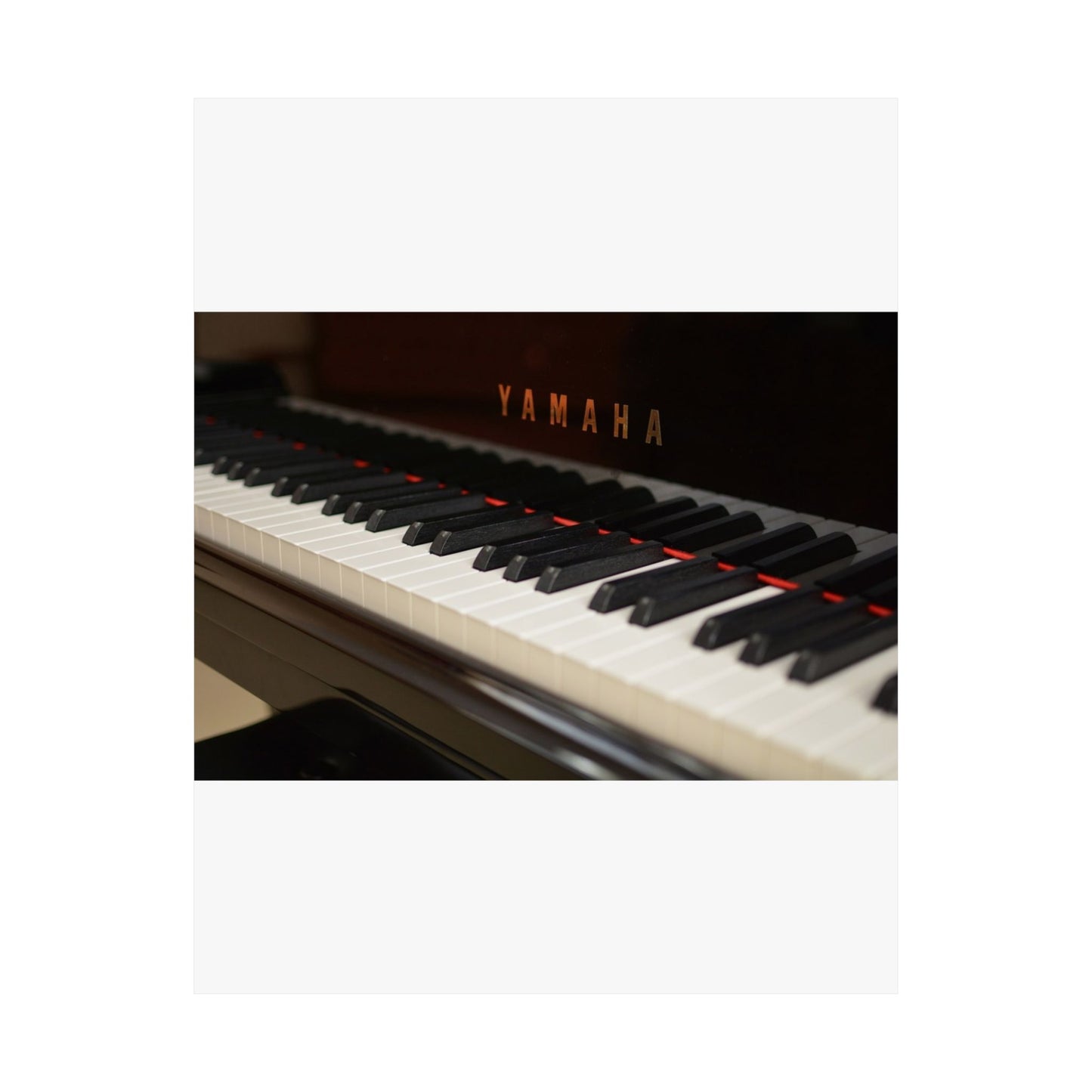A close up of the keys of a piano. Piano keyboard yamaha, music. High Quality Matte Wall Art Poster for Home, Office, Classroom