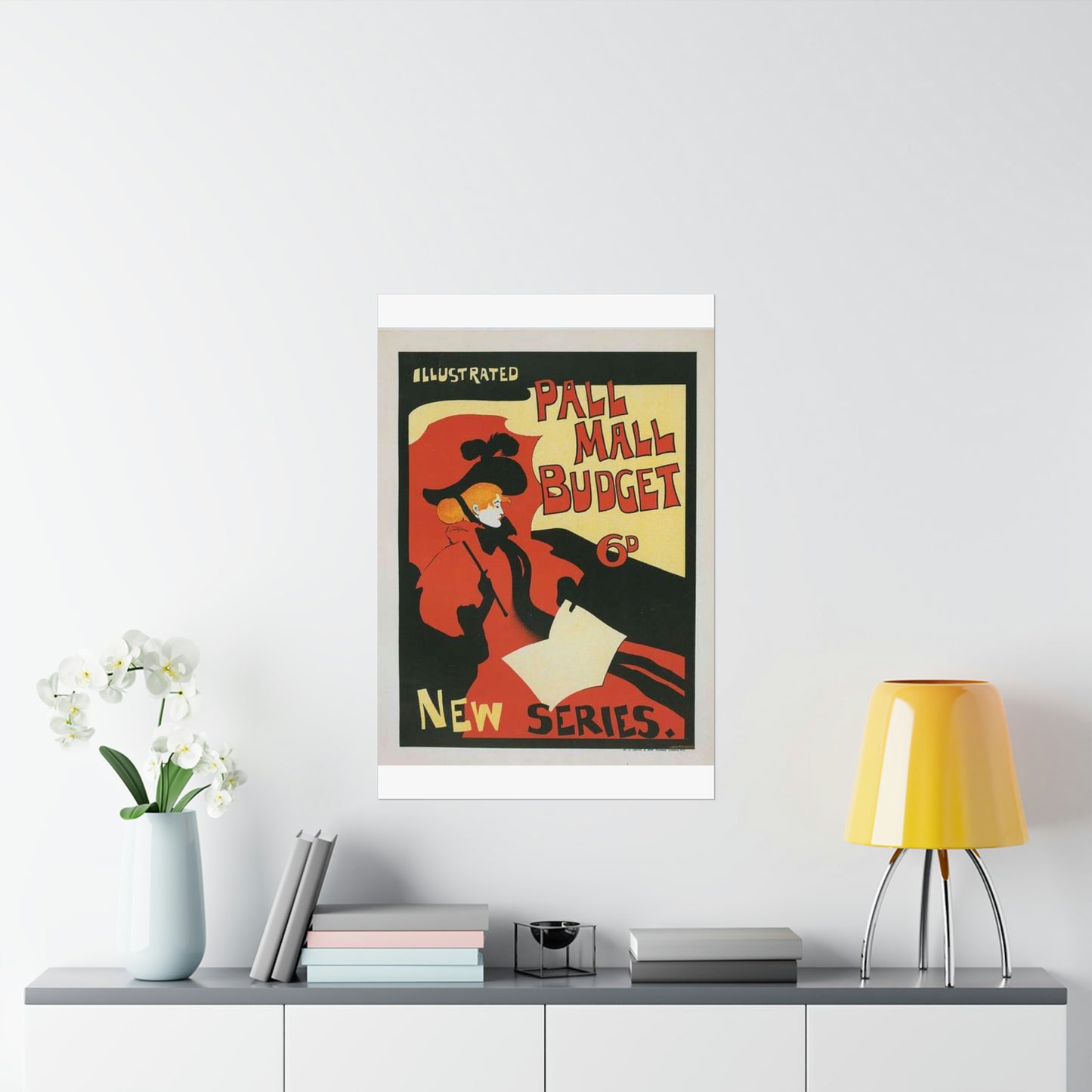 Affiche anglaise pour la revue hebdomadaire "Illustrated Pall Mall Budget". High Quality Matte Wall Art Poster for Home, Office, Classroom