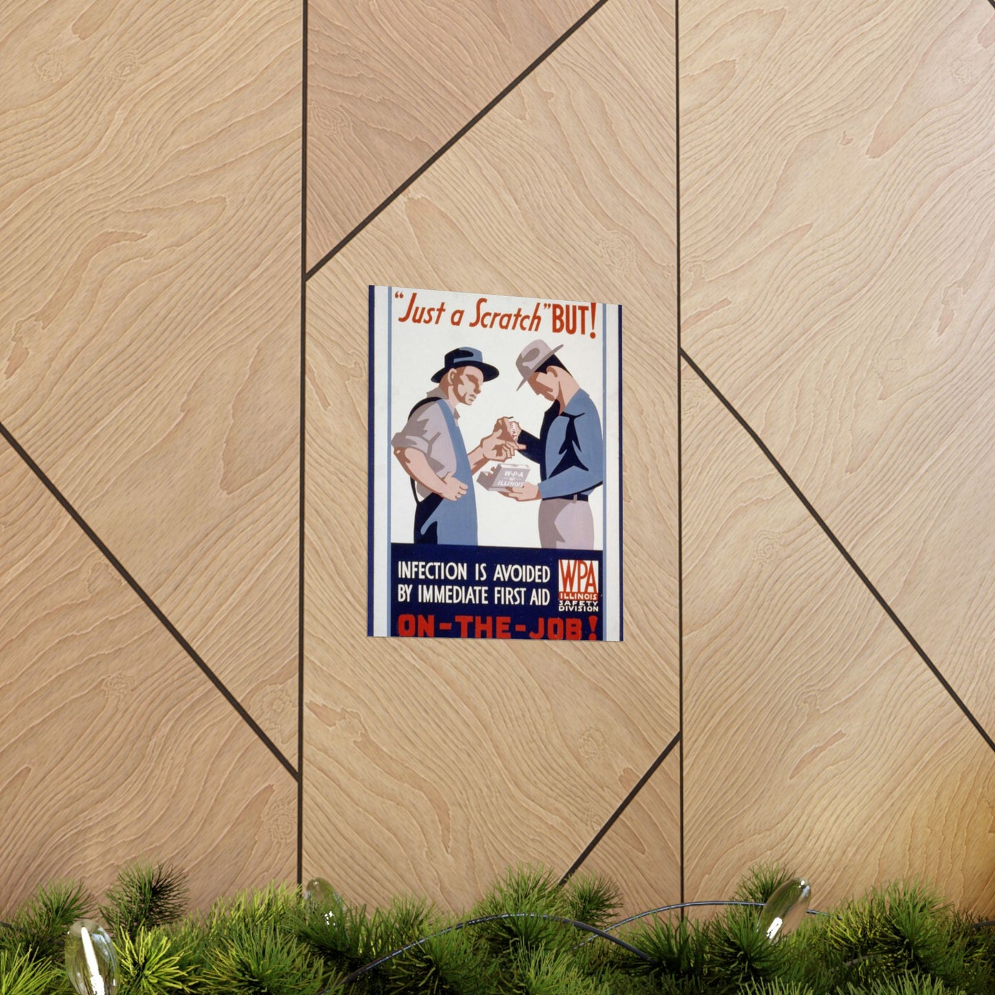 "Just a scratch" But! Infection is avoided by immediate first aid on-the-job! High Quality Matte Wall Art Poster for Home, Office, Classroom