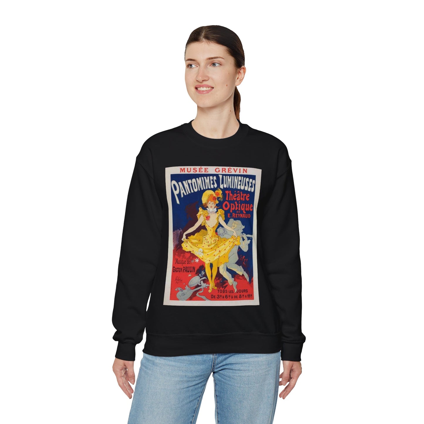 Affiche pour le Musée Grévin, "Pantomimes lumineuses". Black Heavy Blend Adult Crew Neck SweatShirt