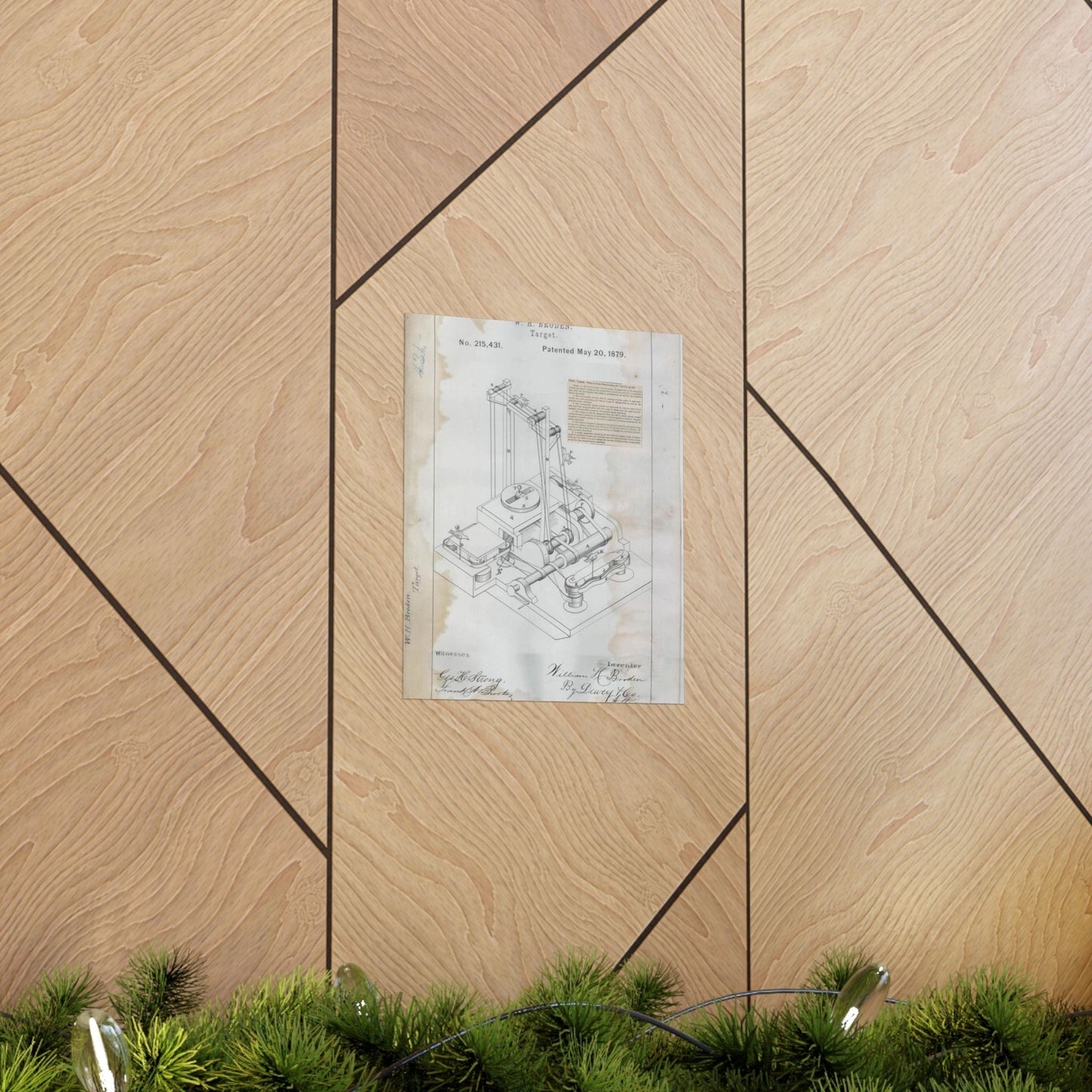 Patent drawing - for W. H. Broden's Target Public domain image High Quality Matte Wall Art Poster for Home, Office, Classroom