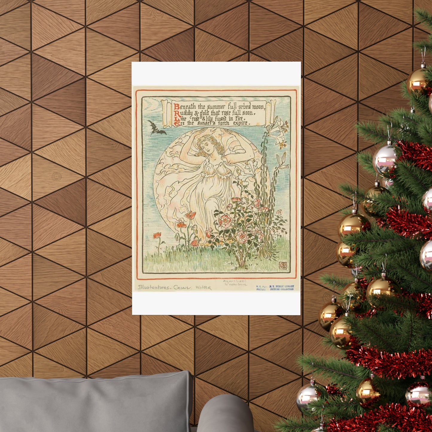Beneath the summer full-orbed moon, ruddy & gold that rose full soon." High Quality Matte Wall Art Poster for Home, Office, Classroom