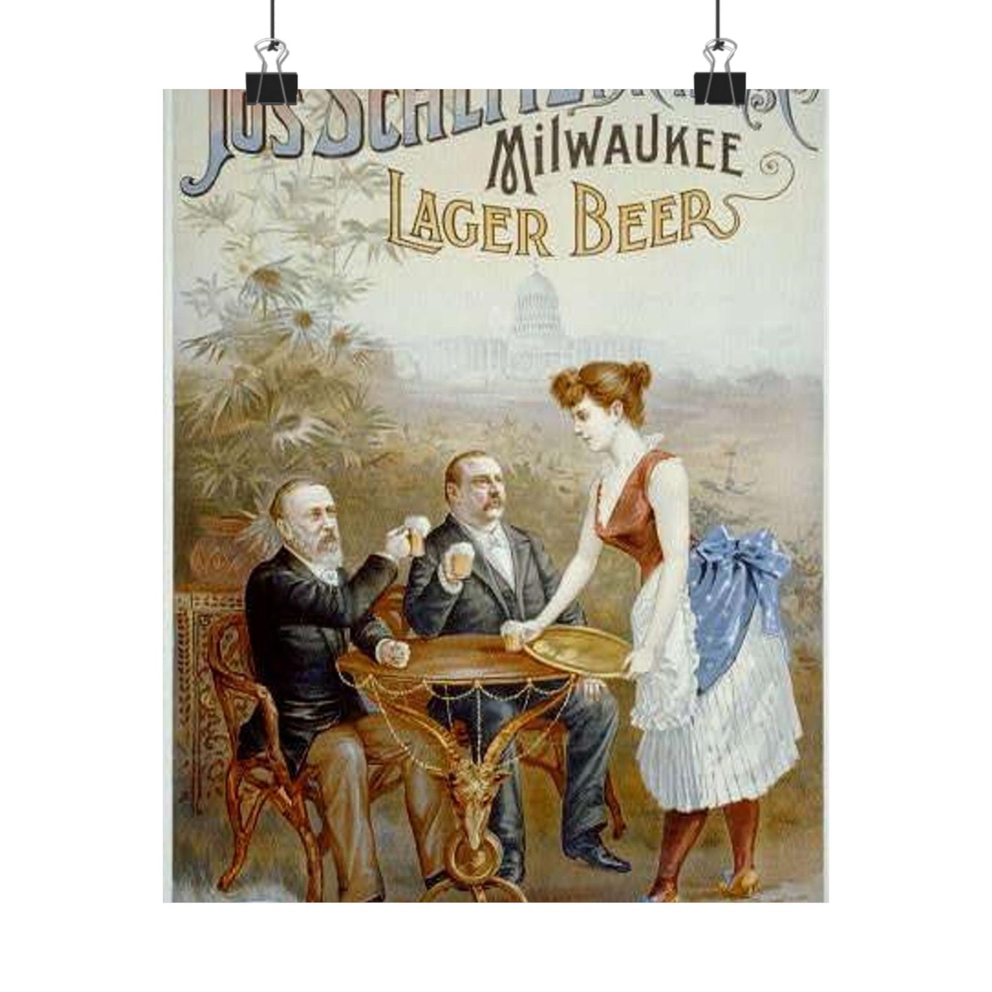 The whole nation enjoys Jos Schlitz Brewing Cos' Milwaukee lager beer High Quality Matte Wall Art Poster for Home, Office, Classroom