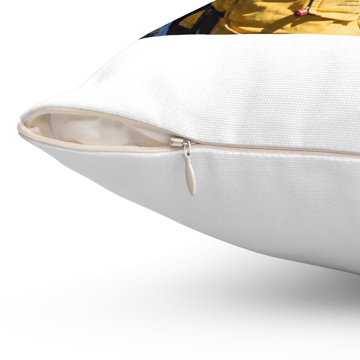 Seaman Glenrick Henry directs crew members as rig captain Decorative Accent Square Pillow