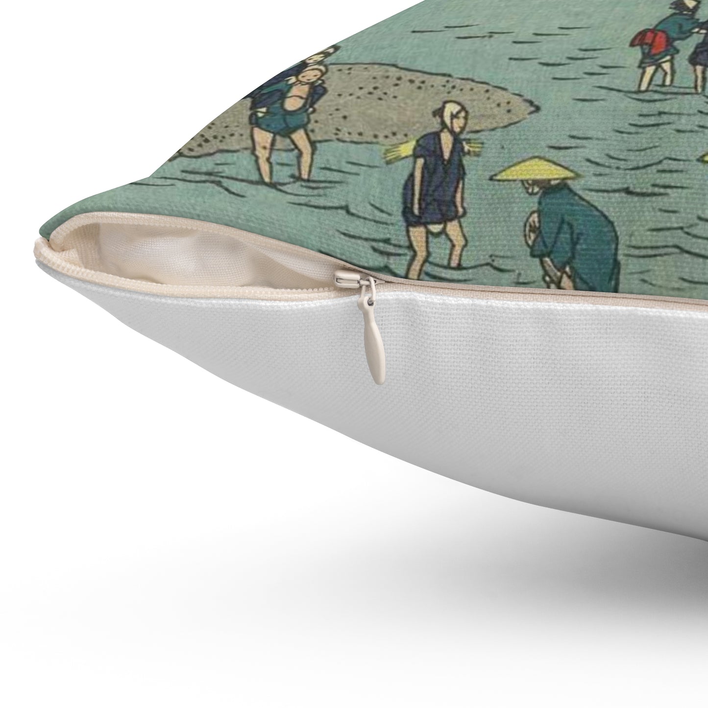 Fujieda, Andō Hiroshige - Public domain portrait drawing Decorative Accent Square Pillow