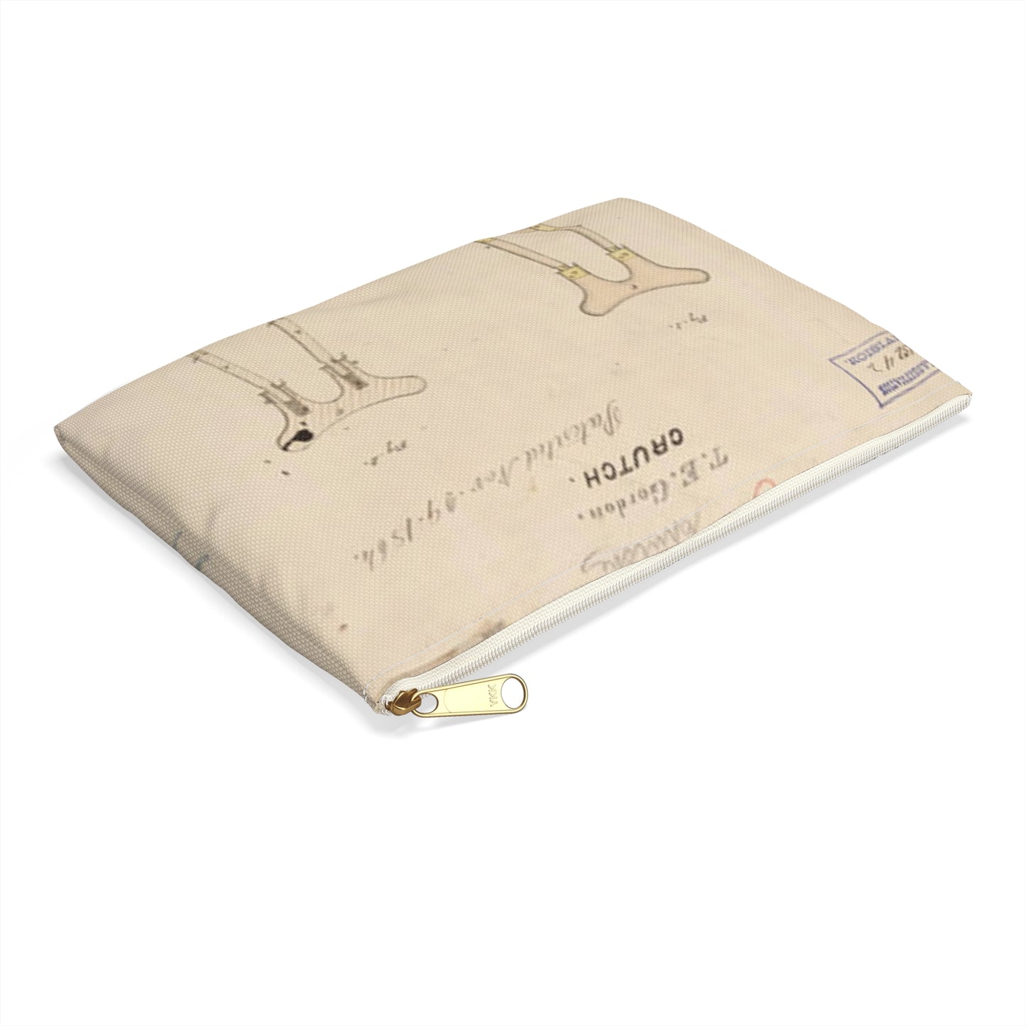Patent drawing - Drawing of Crutch Public domain image Large Organizer Pouch with Black Zipper