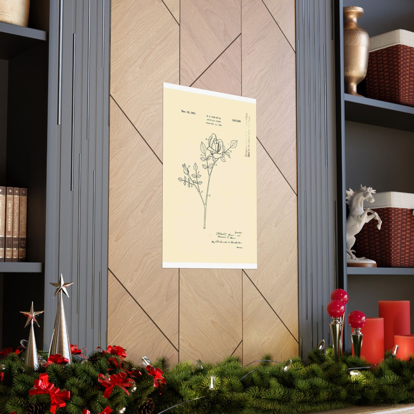 Patent Case File No. 1,831,559, Artificial Flower, Inventor(s)- Robert C. Ham and Marion T. Ham. - DPLA - 08745302078898b8870d70b04cb216a9 (page 5) High Quality Matte Wall Art Poster for Home, Office, Classroom
