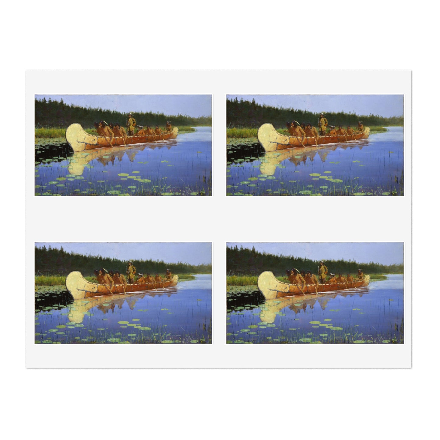 Frederic Remington - Radisson and Groseilliers Laminated UV Protective Vinyl Stickers