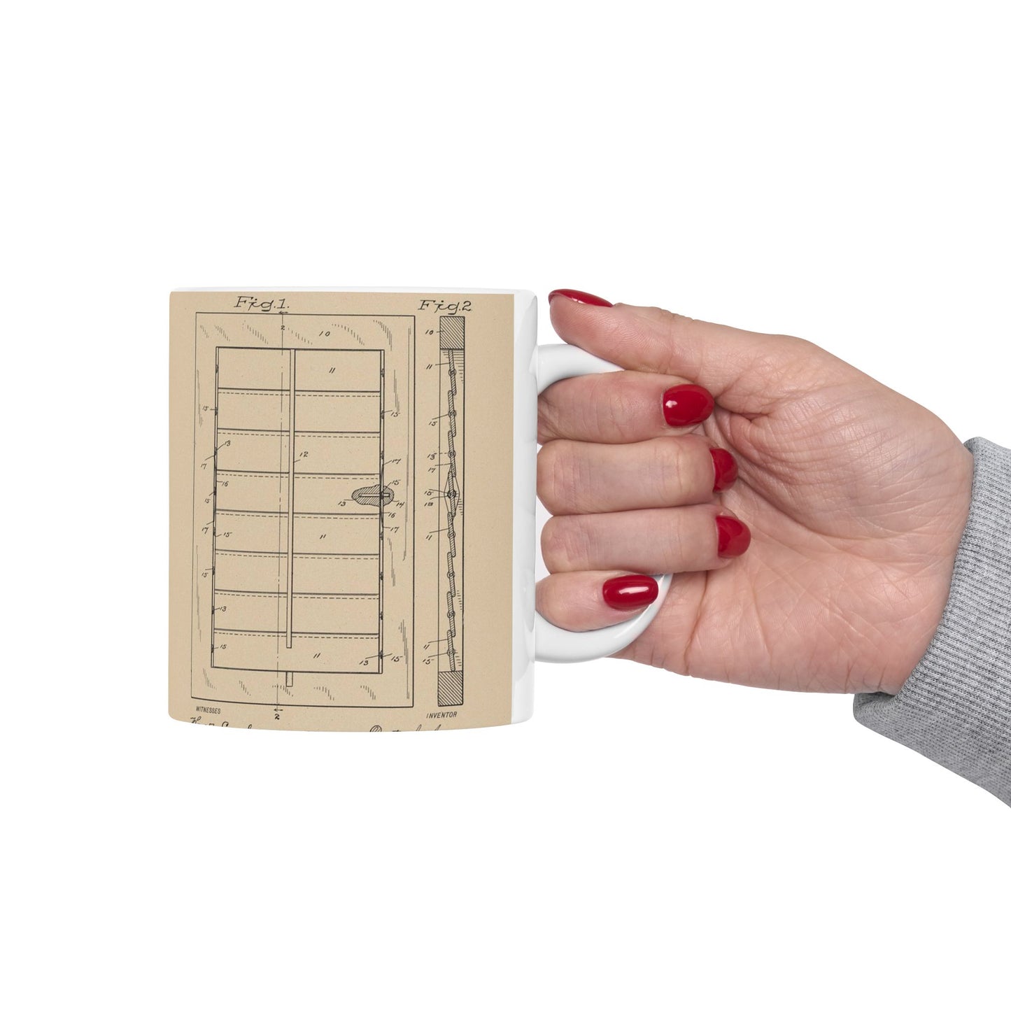 Patent Drawing of Engine - for a Window Blind Public domain image Beautiful Novelty Ceramic Coffee Mug 11oz
