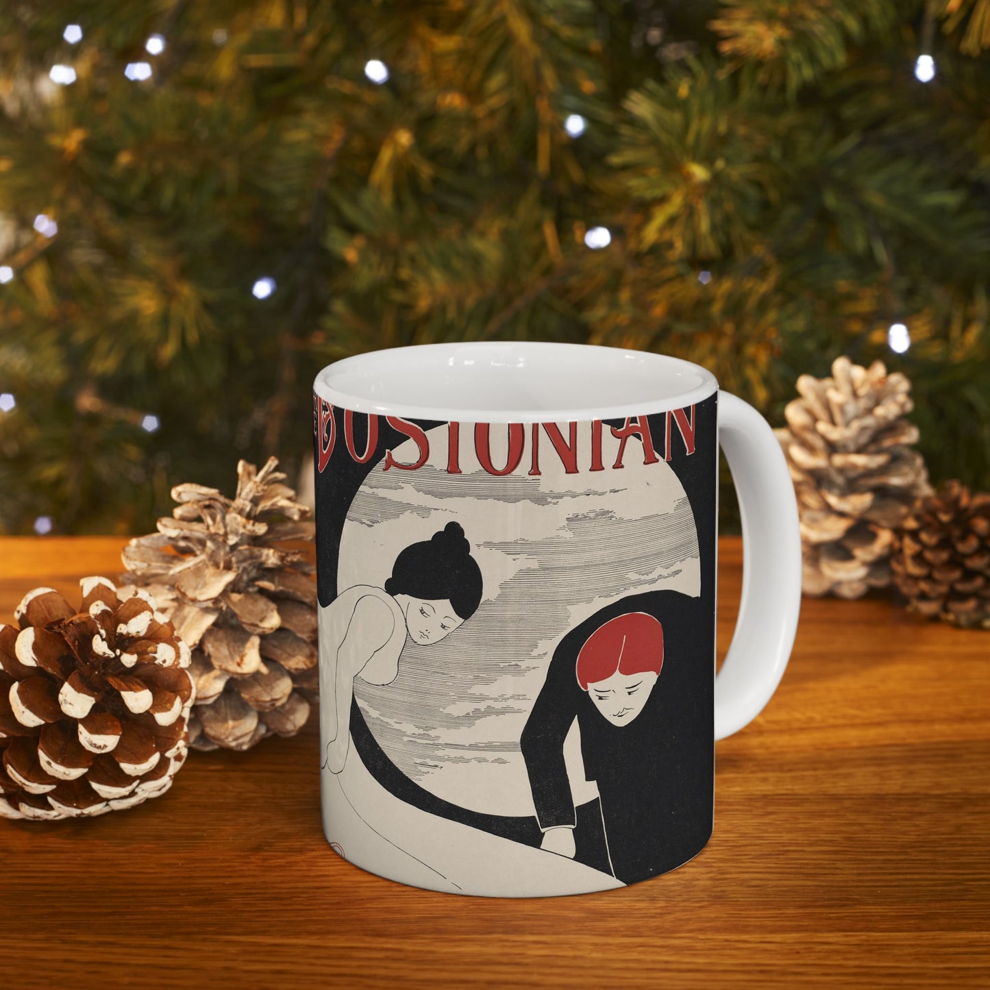 The bostonian, February, Art Nouveau poster Beautiful Novelty Ceramic Coffee Mug 11oz
