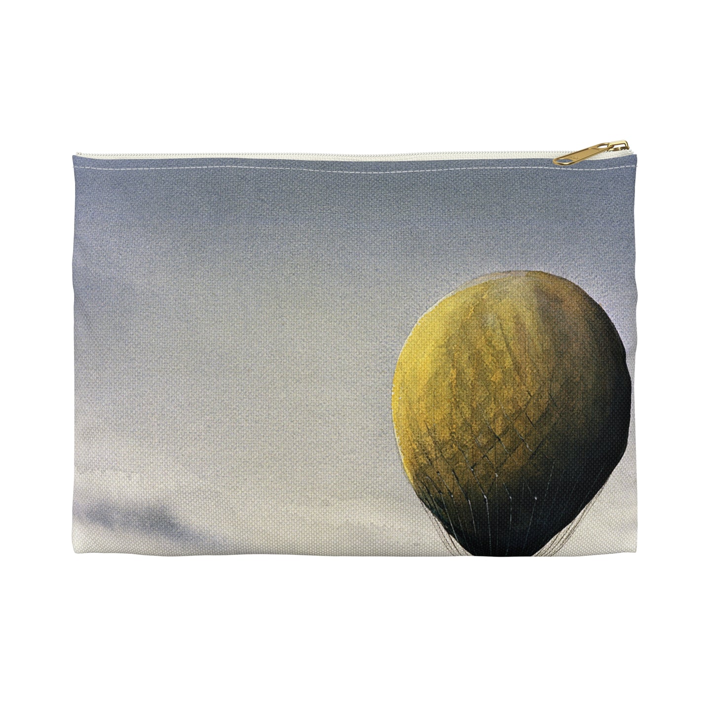 Artwork: "T.S.C. Lowe's Ballon Tethered at 1,000 Feet Above the York River in 1862". Artist: John McCoy Large Organizer Pouch with Black Zipper