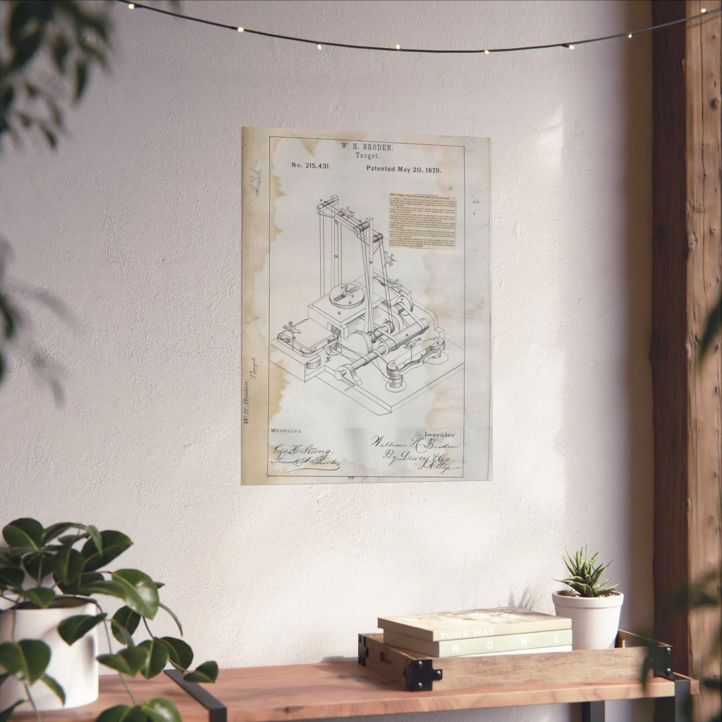 Patent drawing - for W. H. Broden's Target Public domain image High Quality Matte Wall Art Poster for Home, Office, Classroom
