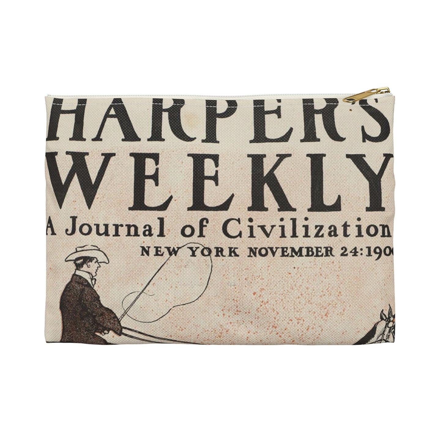 Harper's weekly, a journal of civilization, New York, November 24: 1900 Large Organizer Pouch with Black Zipper