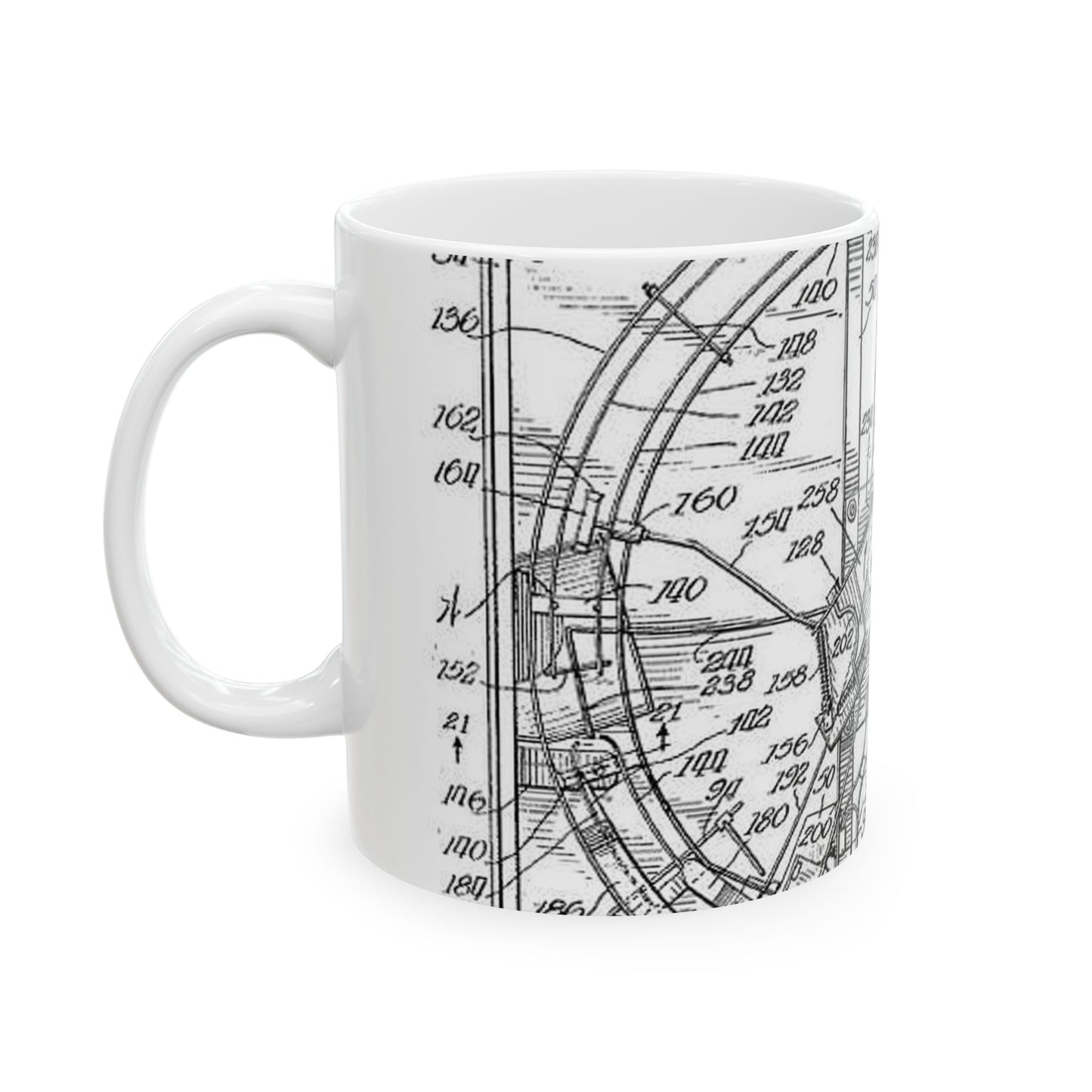 Patent drawing - Hammond card table mechanism - . Public domain image Beautiful Novelty Ceramic Coffee Mug 11oz