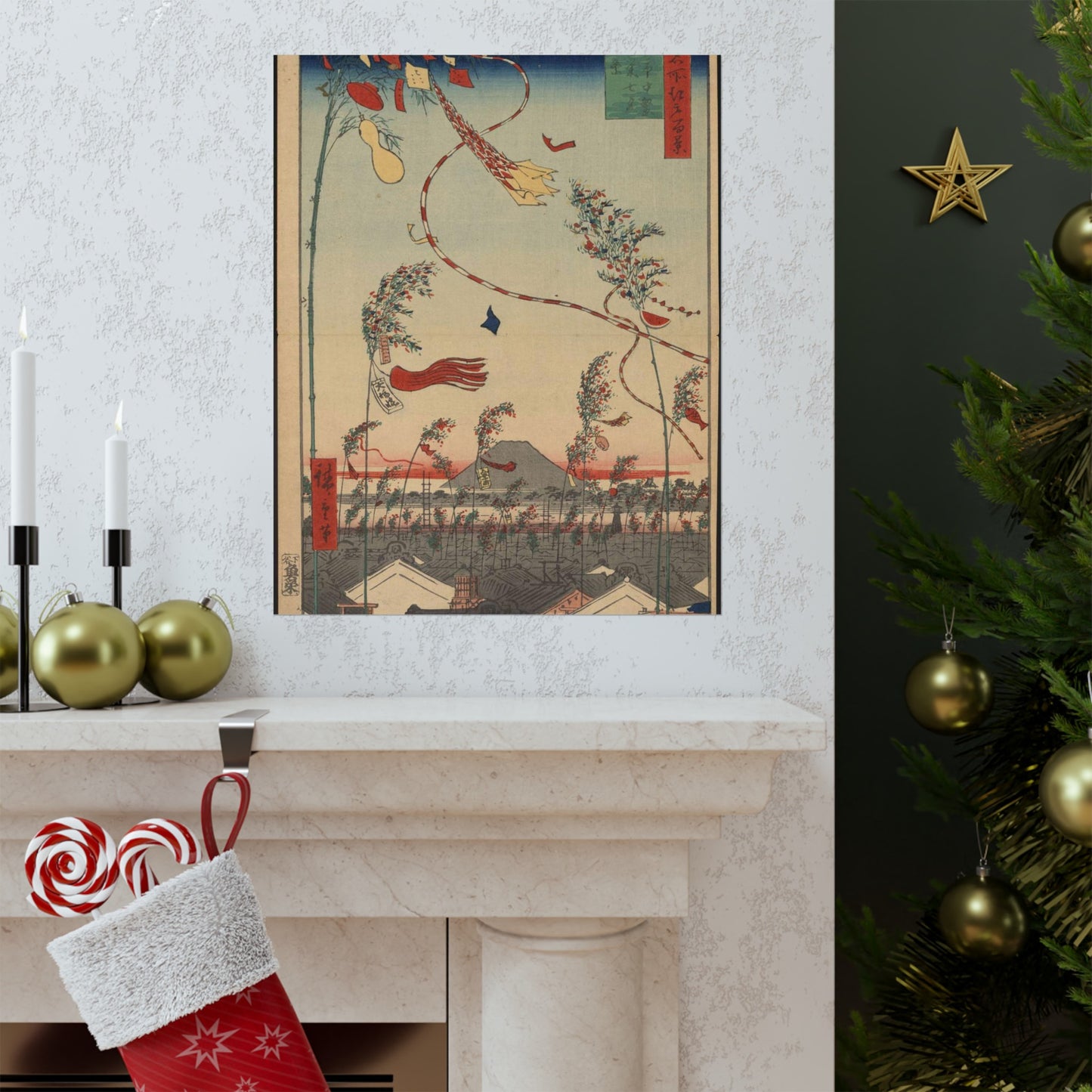 Gajō icchō, Ando Hiroshige - Public domain portrait drawing High Quality Matte Wall Art Poster for Home, Office, Classroom