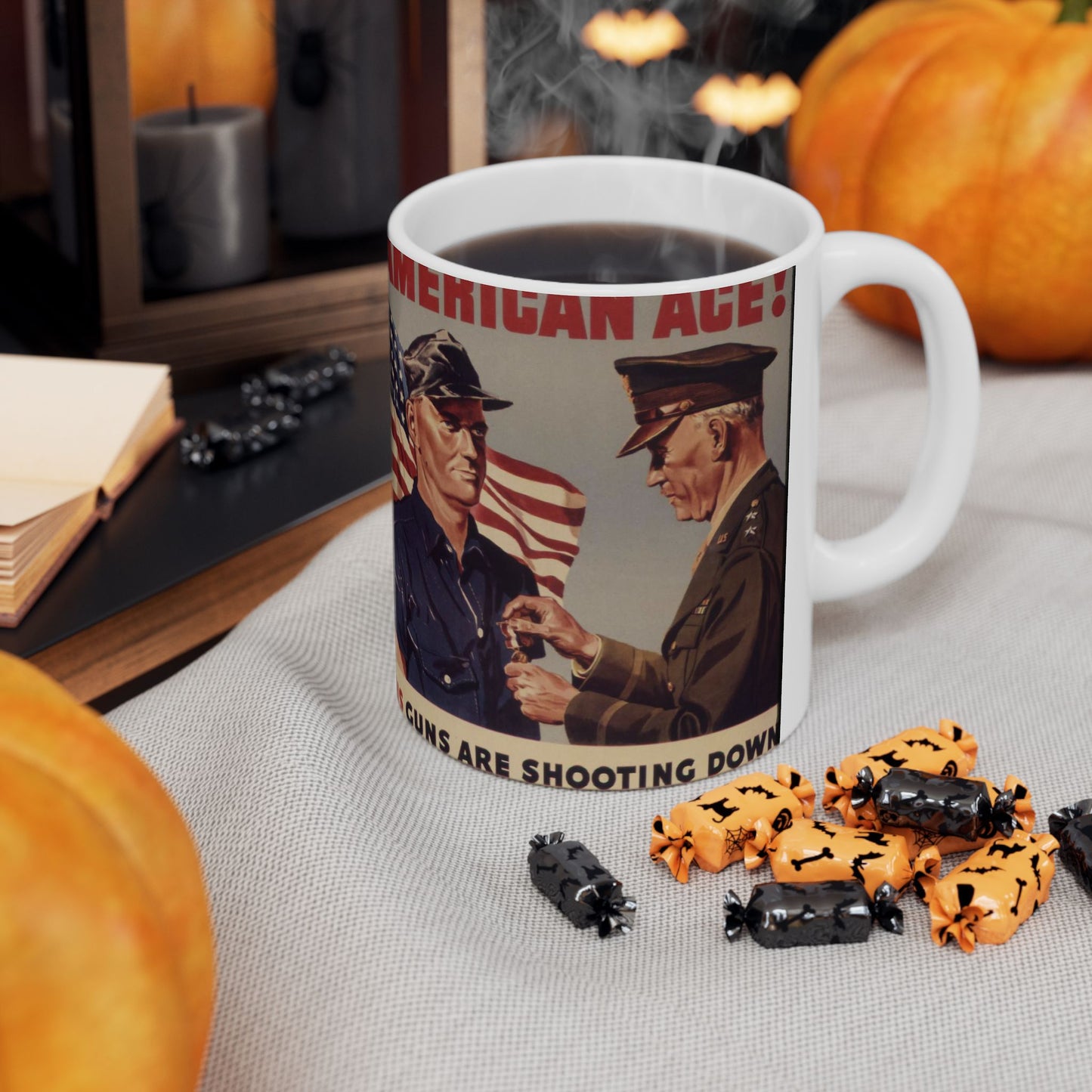 Another American ace^ His guns are shooting down Nazis and Japs right now^ Keep `em firing^ - NARA - 534905 Beautiful Novelty Ceramic Coffee Mug 11oz