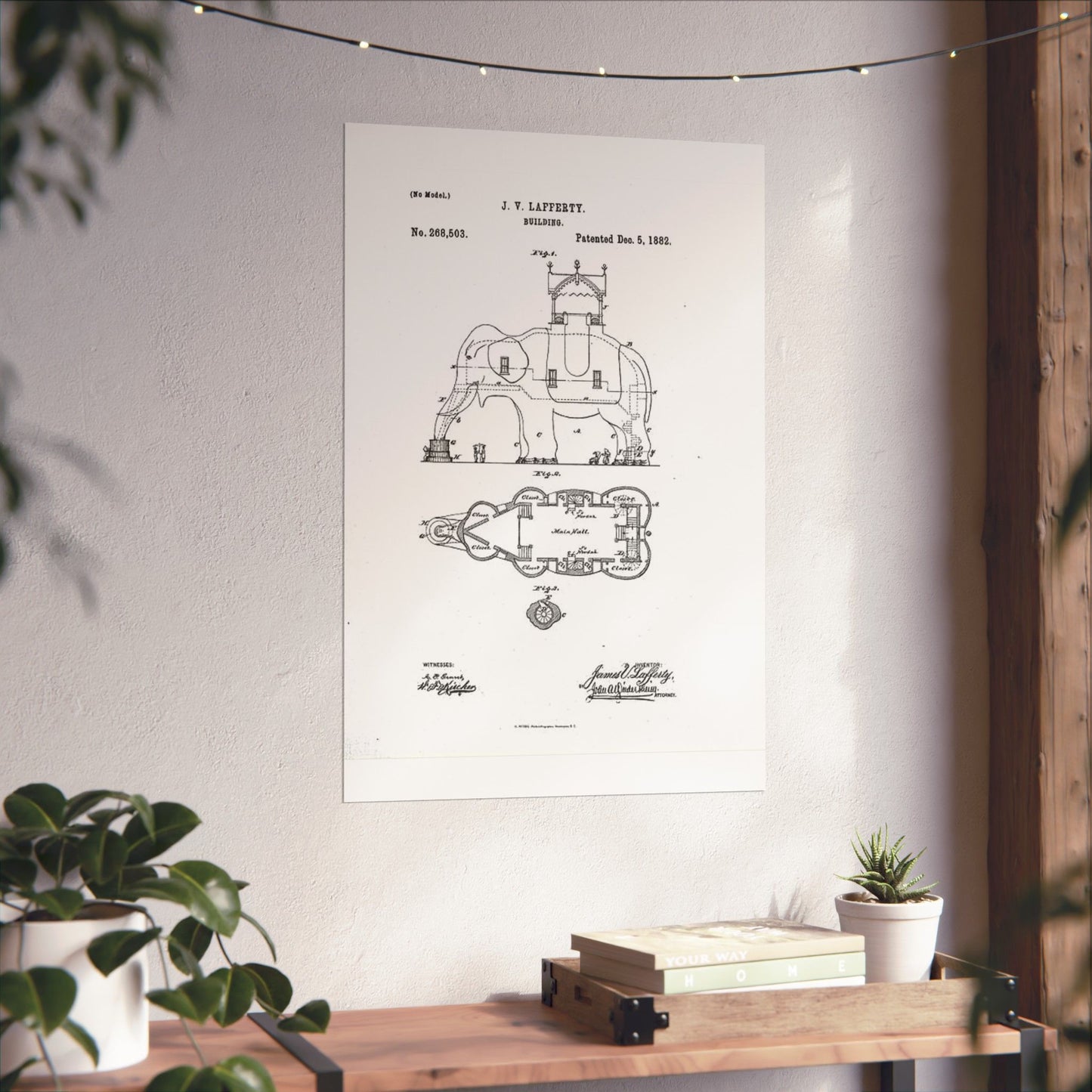 Patent Drawing of Engine - Lucy-USpatent268503 1882 Public domain image High Quality Matte Wall Art Poster for Home, Office, Classroom