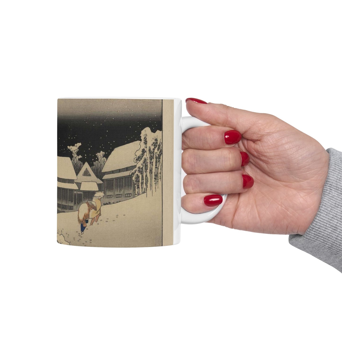 Utagawa Hiroshige - Kanbara, Ando Hiroshige - Ukiyo e print Beautiful Novelty Ceramic Coffee Mug 11oz