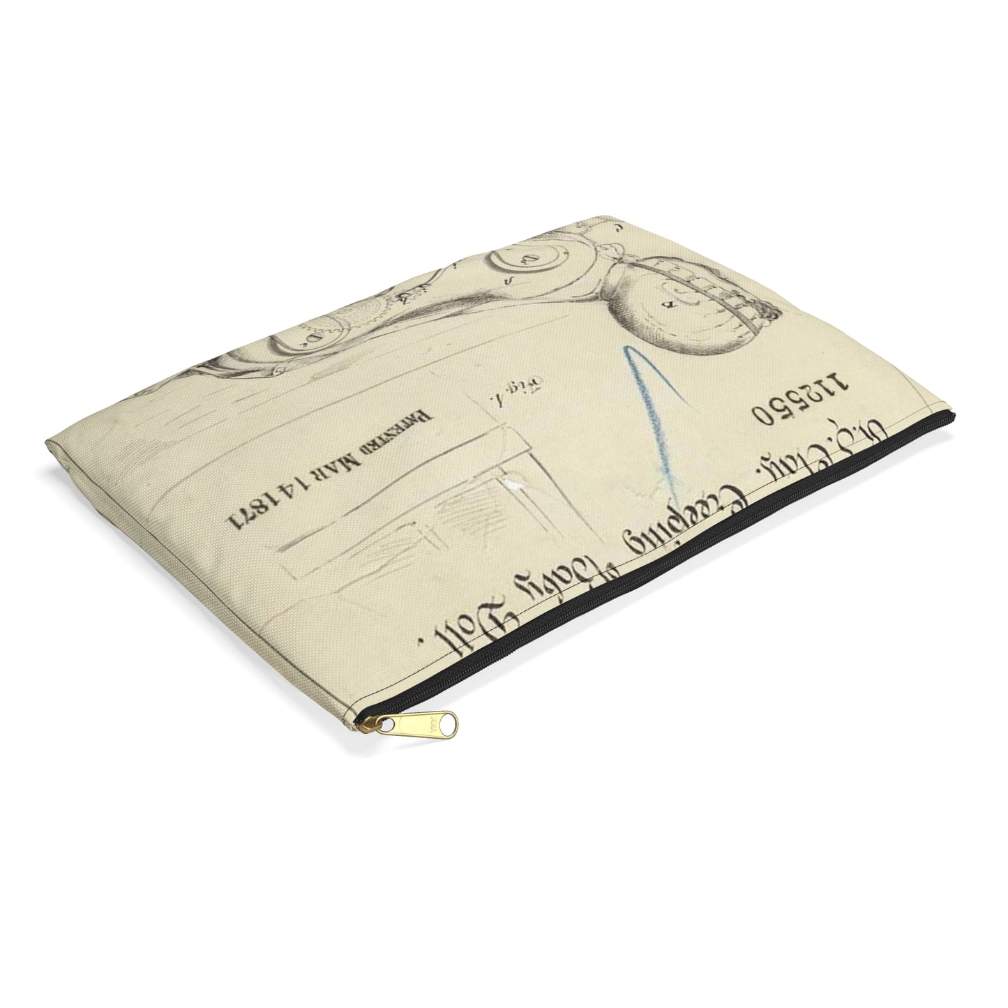 Patent drawing - Drawing of Creeping Baby Doll Public domain image Large Organizer Pouch with Black Zipper