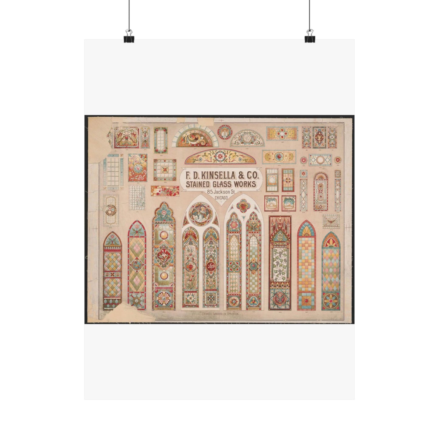 F.D. Kinsella & Co., stained glass works High Quality Matte Wall Art Poster for Home, Office, Classroom