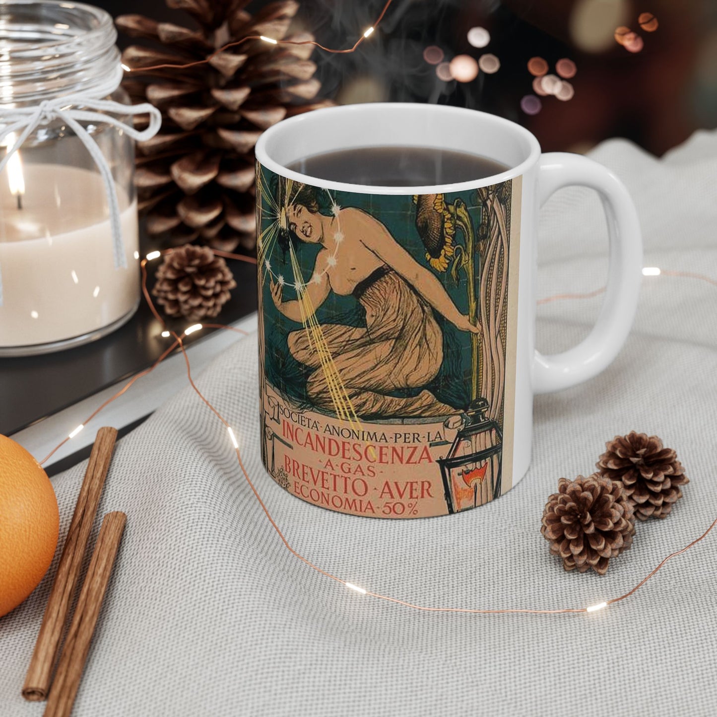 Affiche italienne pour l' "Incandescence par le Gaz, Système Auer" Beautiful Novelty Ceramic Coffee Mug 11oz