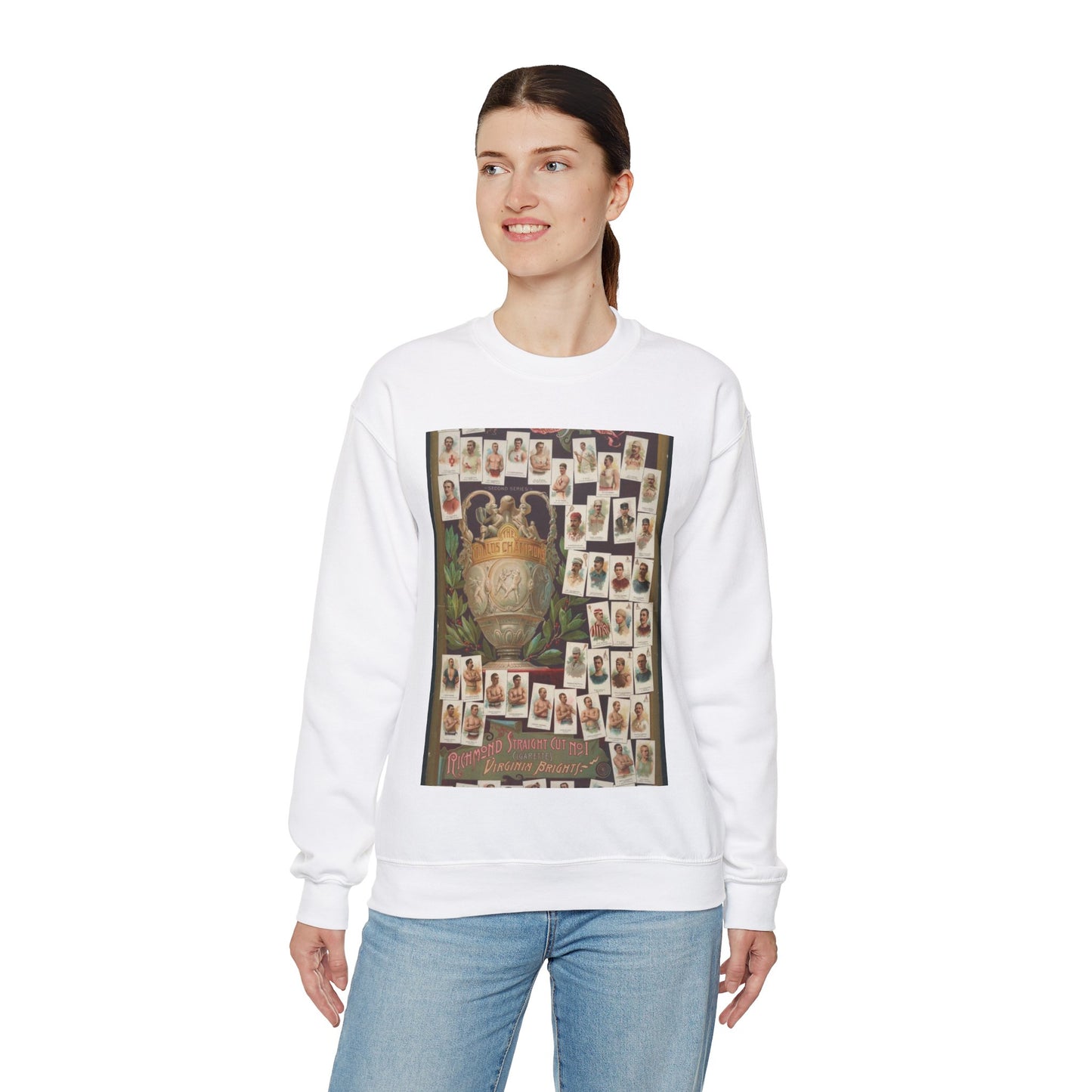 Allen & Ginter. Richmond, Virginia Richmond straight cut no. 1 cigarettes Virginia brights. The worlds champions second series White Heavy Blend Adult Crew Neck SweatShirt