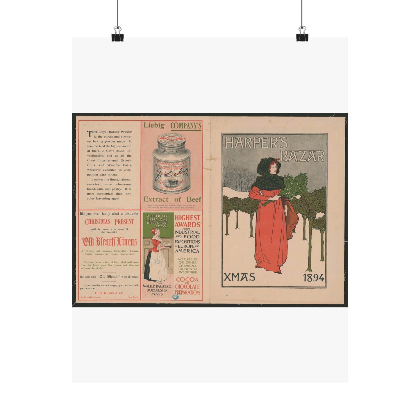 Louis Rhead - Harper's Bazar, Xmas 1894 LCCN2015646920 High Quality Matte Wall Art Poster for Home, Office, Classroom