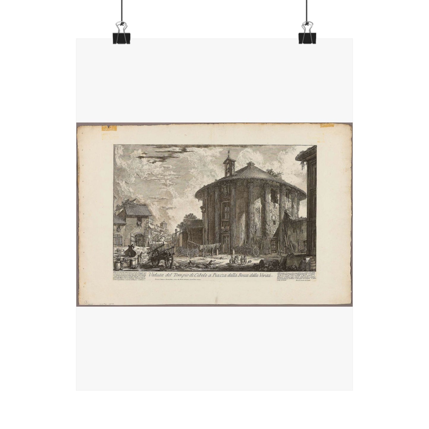 View of the Temple of Cybele in the Piazza of the Bocca della Verità, from Views of Rome High Quality Matte Wall Art Poster for Home, Office, Classroom