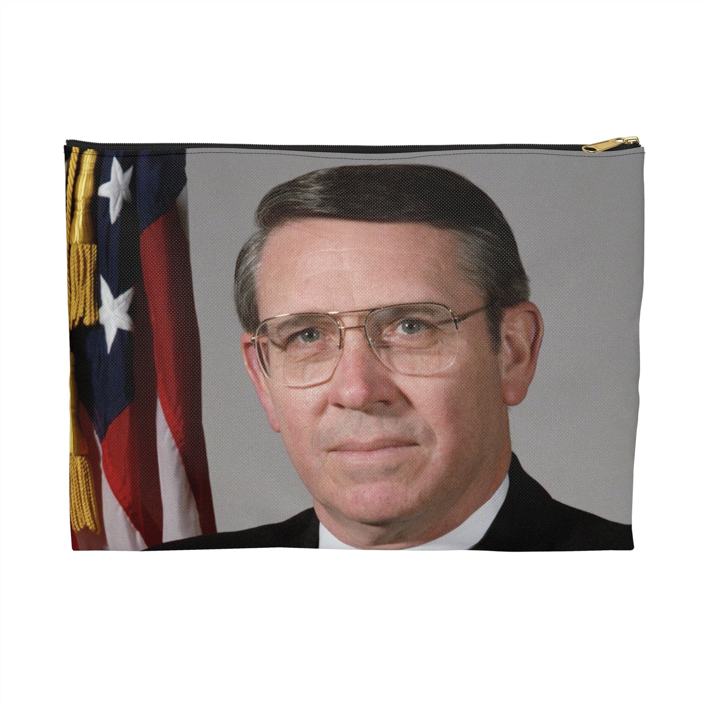 Portrait: US Navy (USN) Captain (CAPT) Charles A. Hougland (uncovered) Large Organizer Pouch with Black Zipper