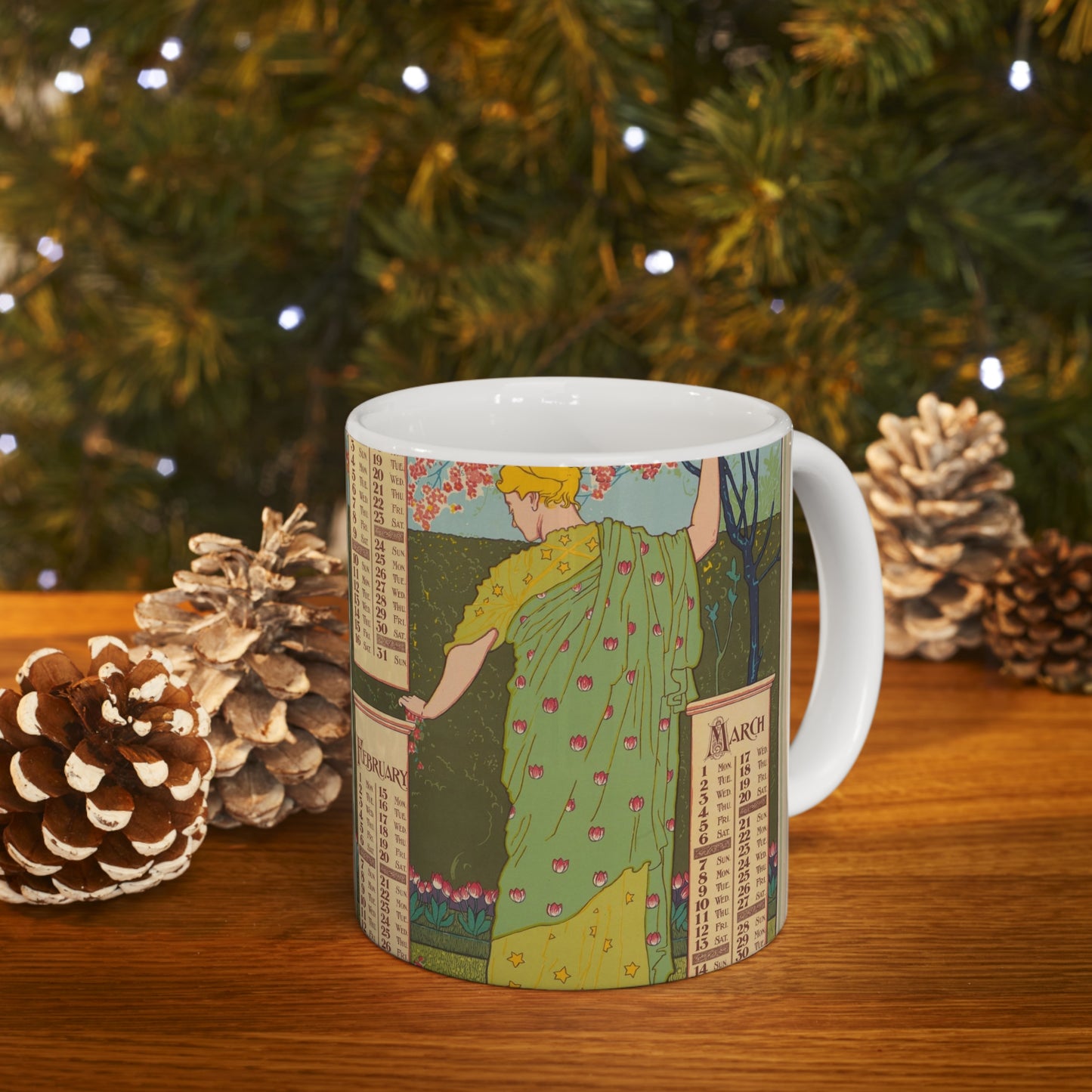 Louis Rhead - January, February, March Beautiful Novelty Ceramic Coffee Mug 11oz