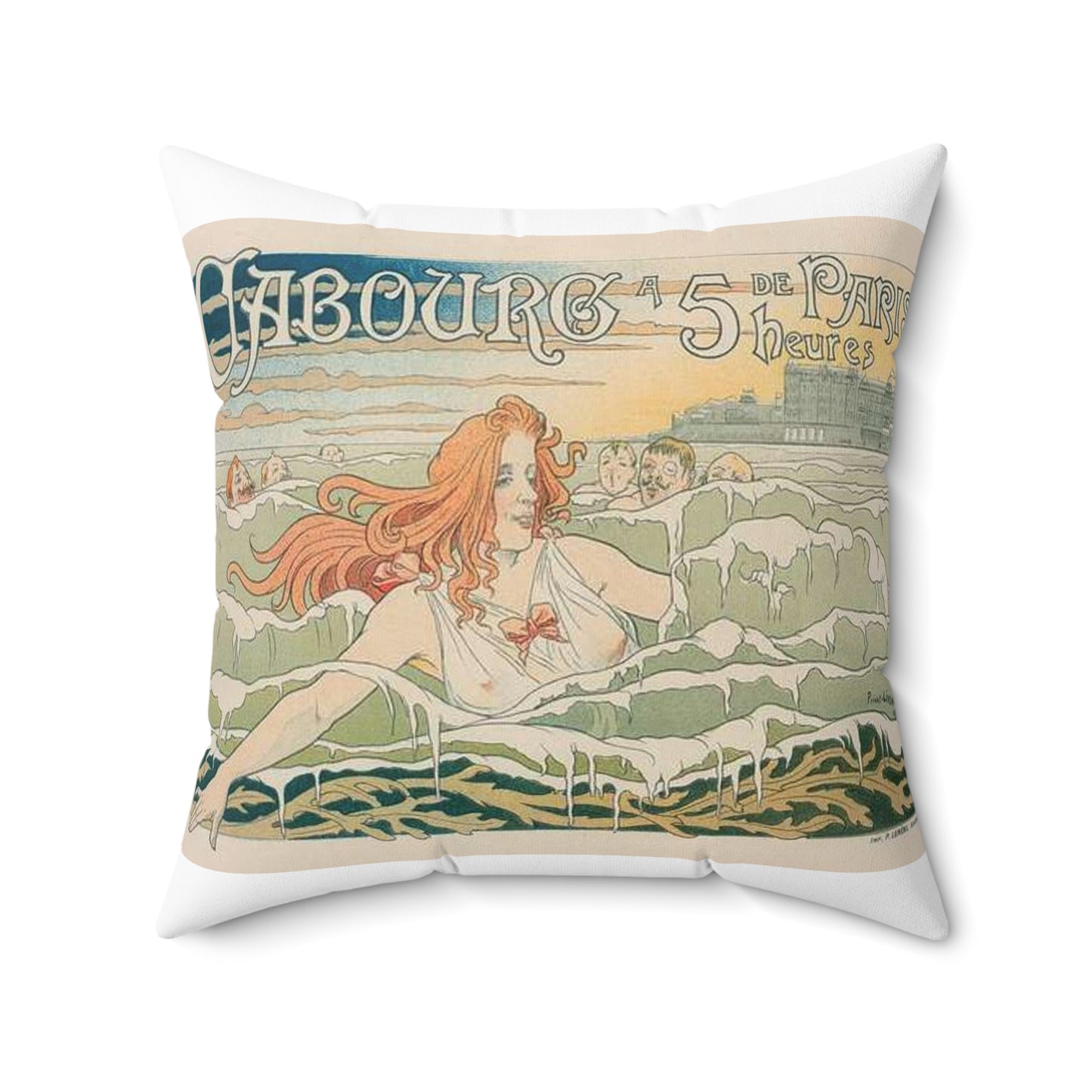 Affiche belge pour le "Casino de Cabourg". Decorative Accent Square Pillow