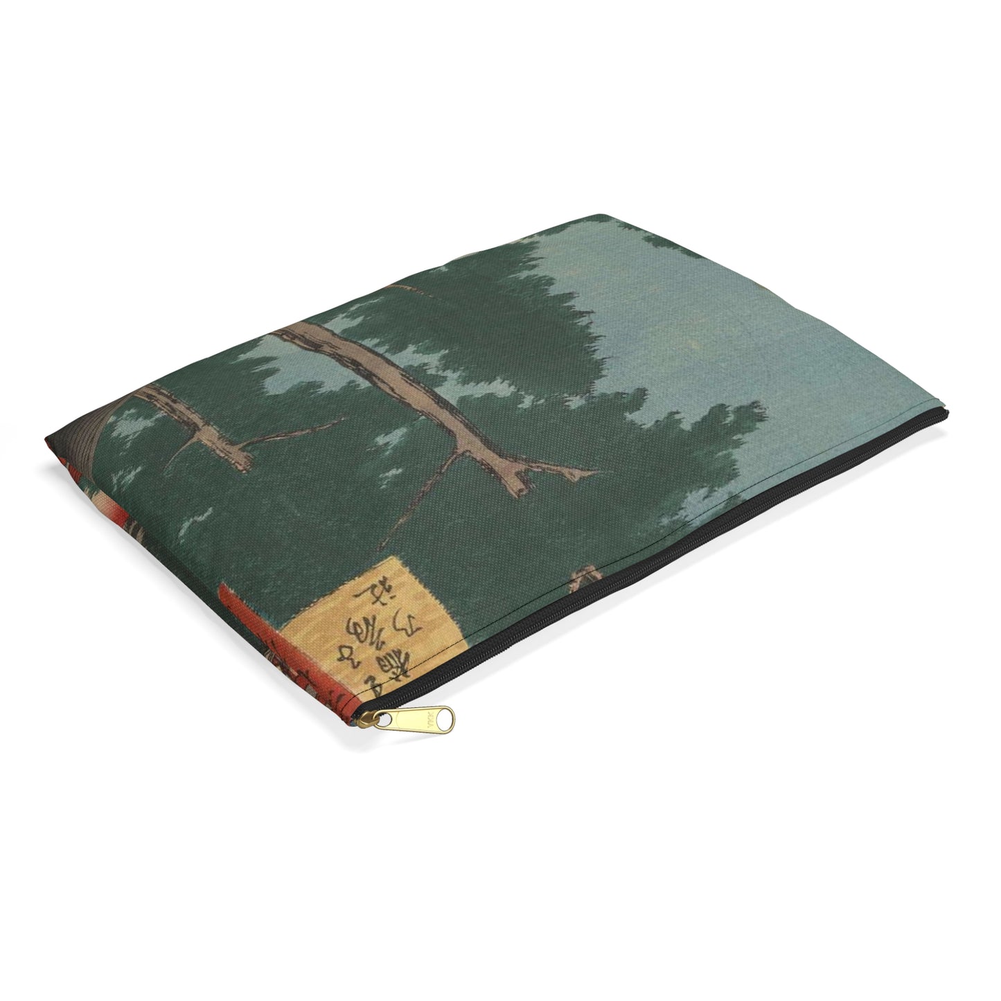 Gajō icchō, Andō Hiroshige - Public domain portrait drawing Large Organizer Pouch with Black Zipper
