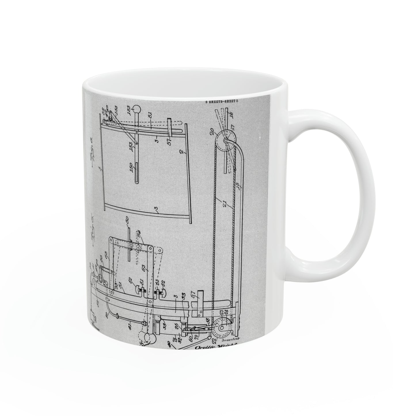 Patent drawing - Subject File: Patents--By Wright Brothers--USA--filed 10 February 1908, patented 14 October 1913 Public domain image Beautiful Novelty Ceramic Coffee Mug 11oz
