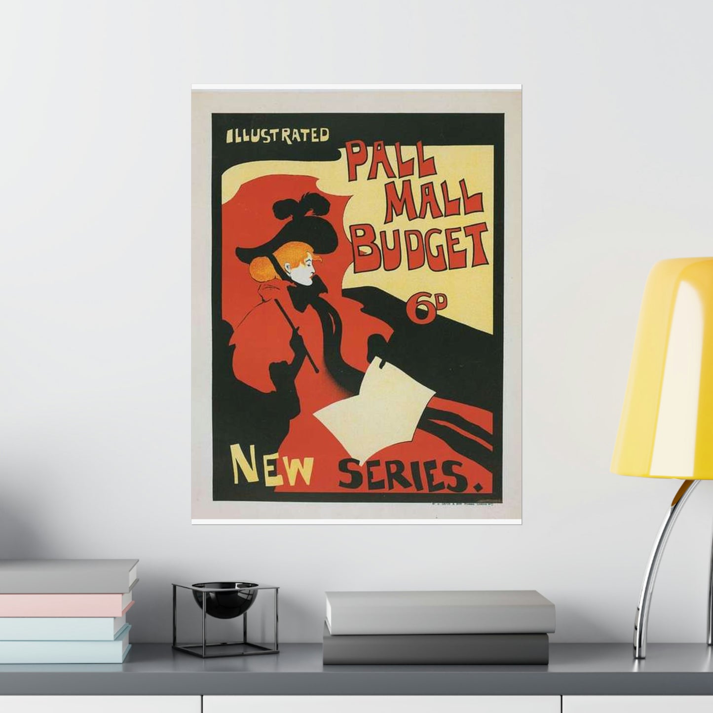 Affiche anglaise pour la revue hebdomadaire "Illustrated Pall Mall Budget". High Quality Matte Wall Art Poster for Home, Office, Classroom