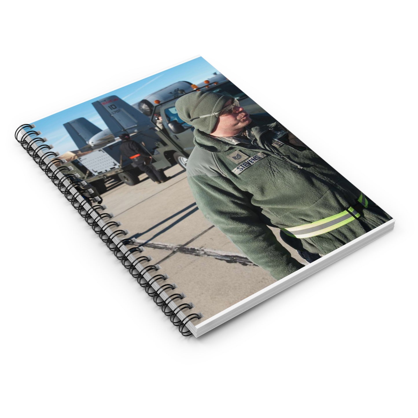Tech. Sgt. Lance Stevens, a members of the 124th Fighter Spiral Bound Ruled Notebook with Printed Cover