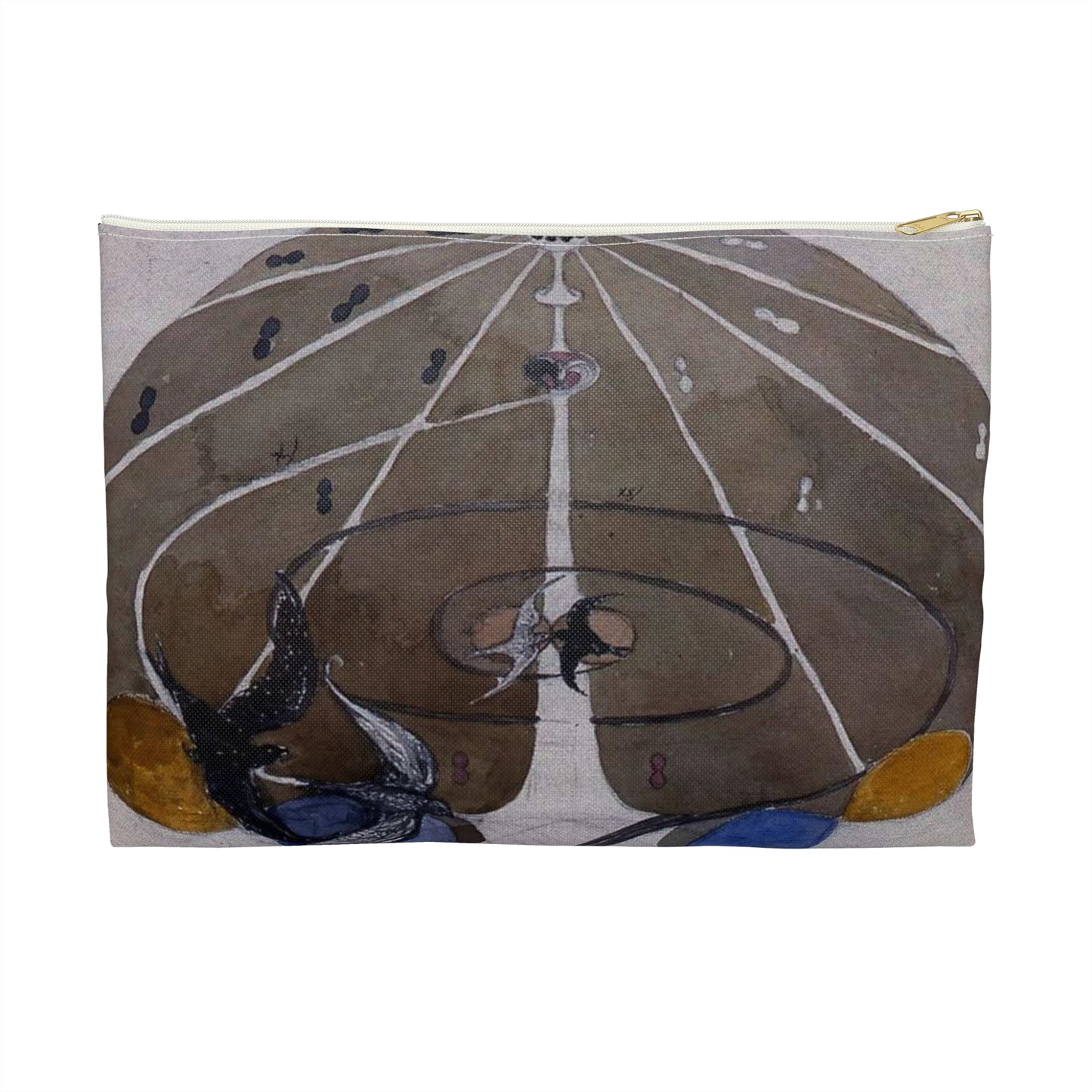 A drawing of a woman holding an umbrella Hilma af Klint - no date - Untitled 02 Large Organizer Pouch with Black Zipper